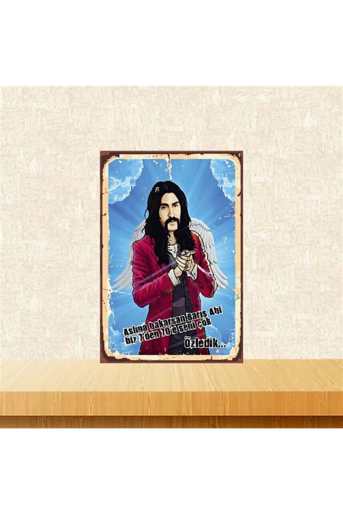 7'den 70'e Seni Çok Özledik Barış Manço 20-30 Cm Retro Ahşap Poster