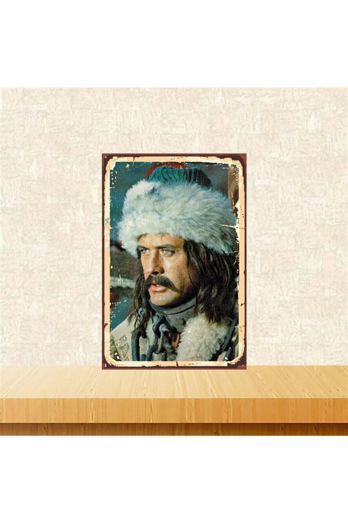 Cüneyt Arkın 20 30 cm Retro Ahşap Poster Tkfx3919