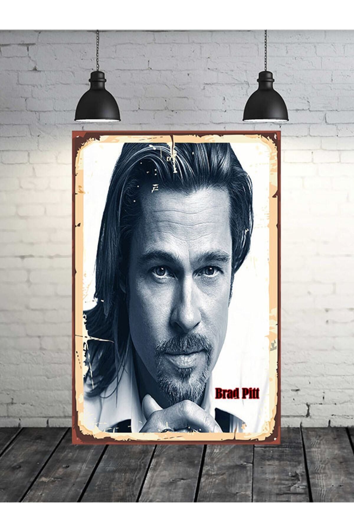 Brad Pitt Tasarımlı 20x30 Cm Retro Ahşap Tablo