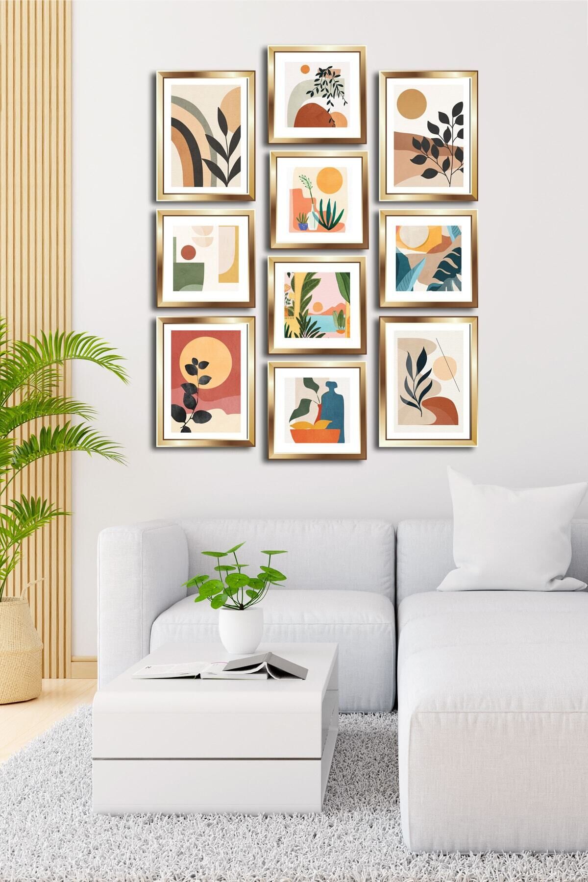 10 Parçalı Çerçeve Görünümlü Mdf Tablo Seti Flm194