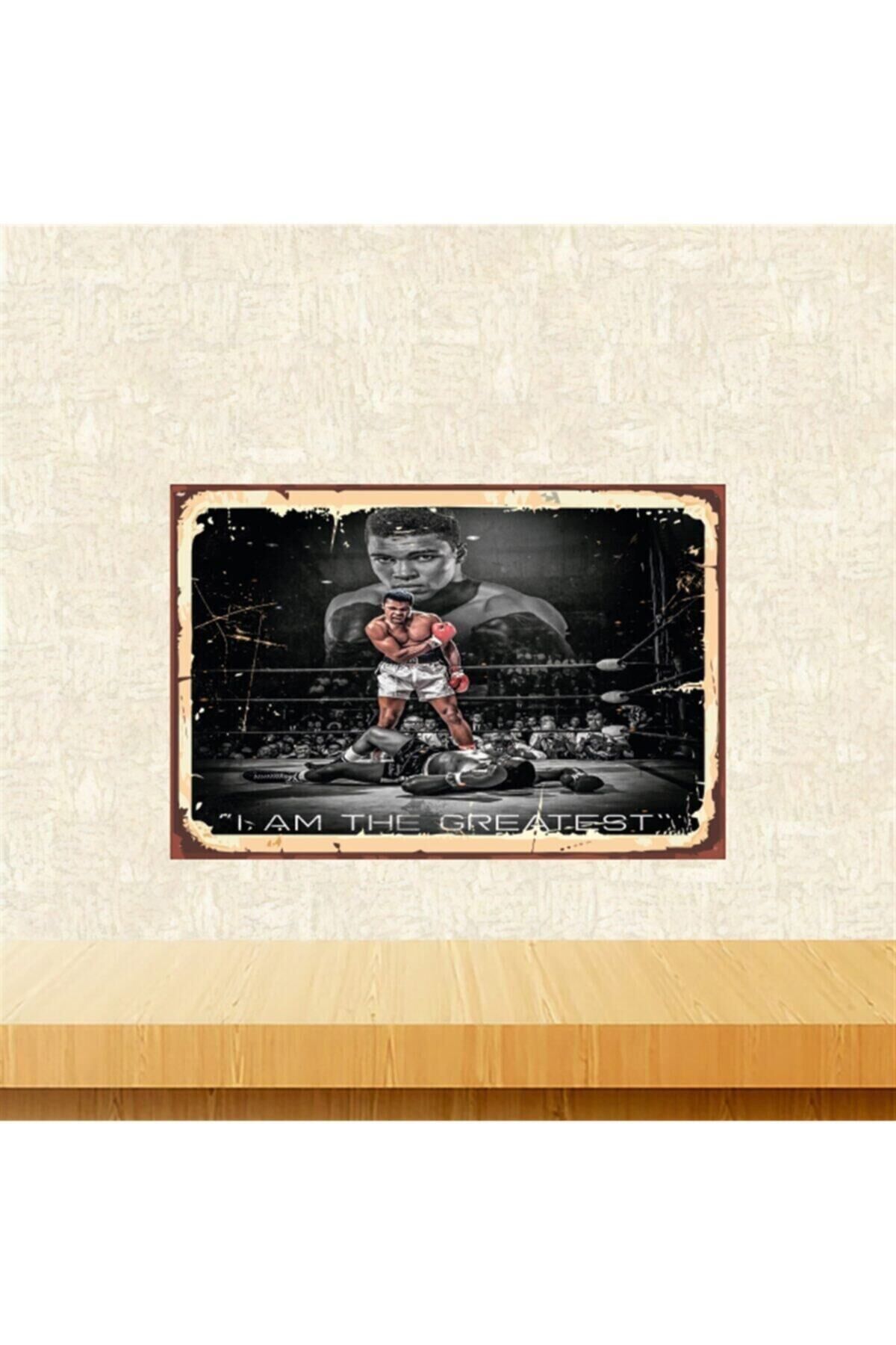 Muhammed Ali I Am The Greastest 20-30 Cm Retro Ahşap Tablo Tkfx5749