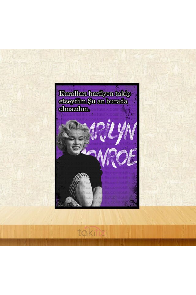 Şu Anda Burada Olmazdım Marilyn Monroe 20x30 Cm Retro Ahşap Poster