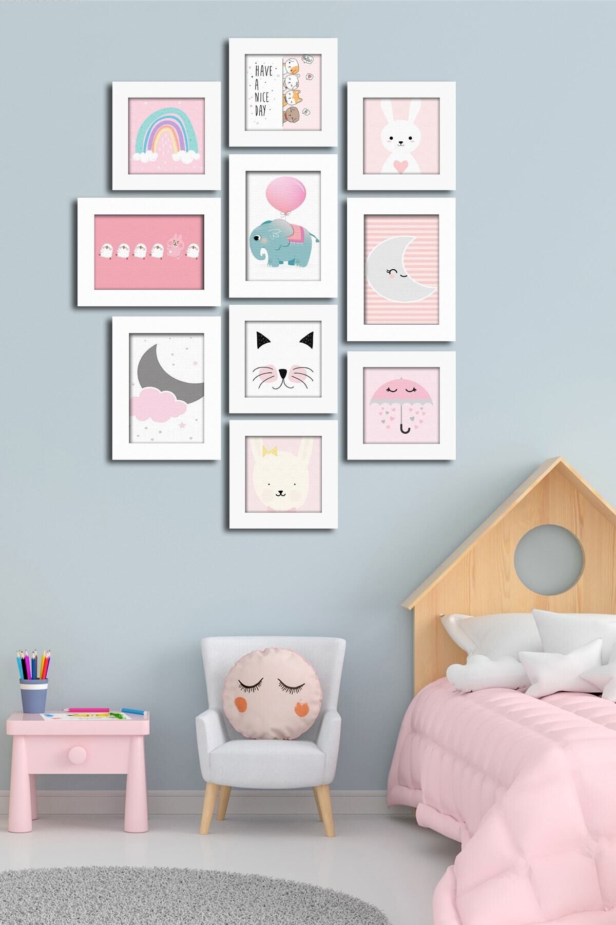 10 Parçalı Çerçeve Görünümlü Mdf Tablo Seti Flm087