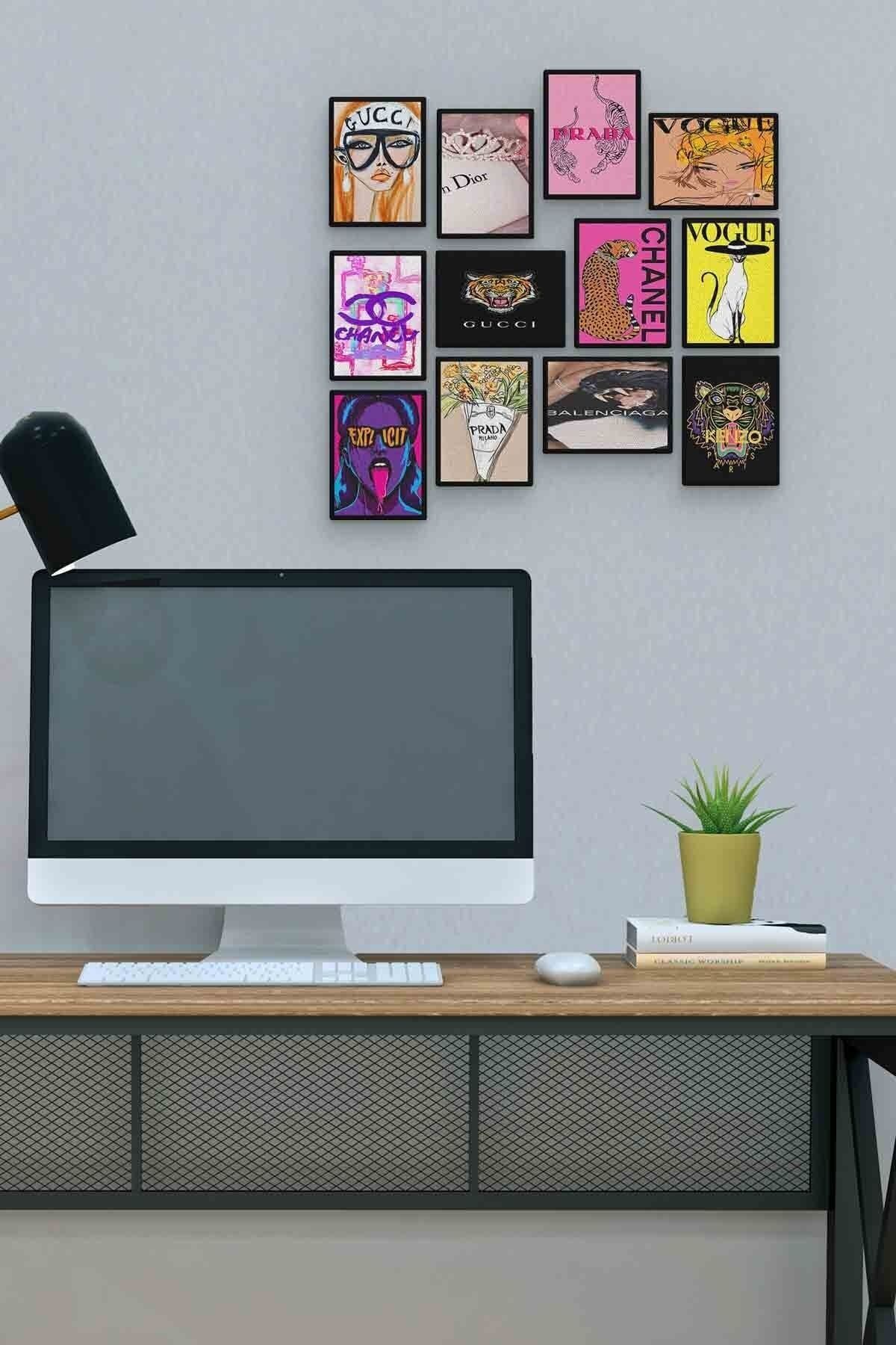 Markalar 12 Parça Mdf (ahşap) Tablo Ofis Boyu