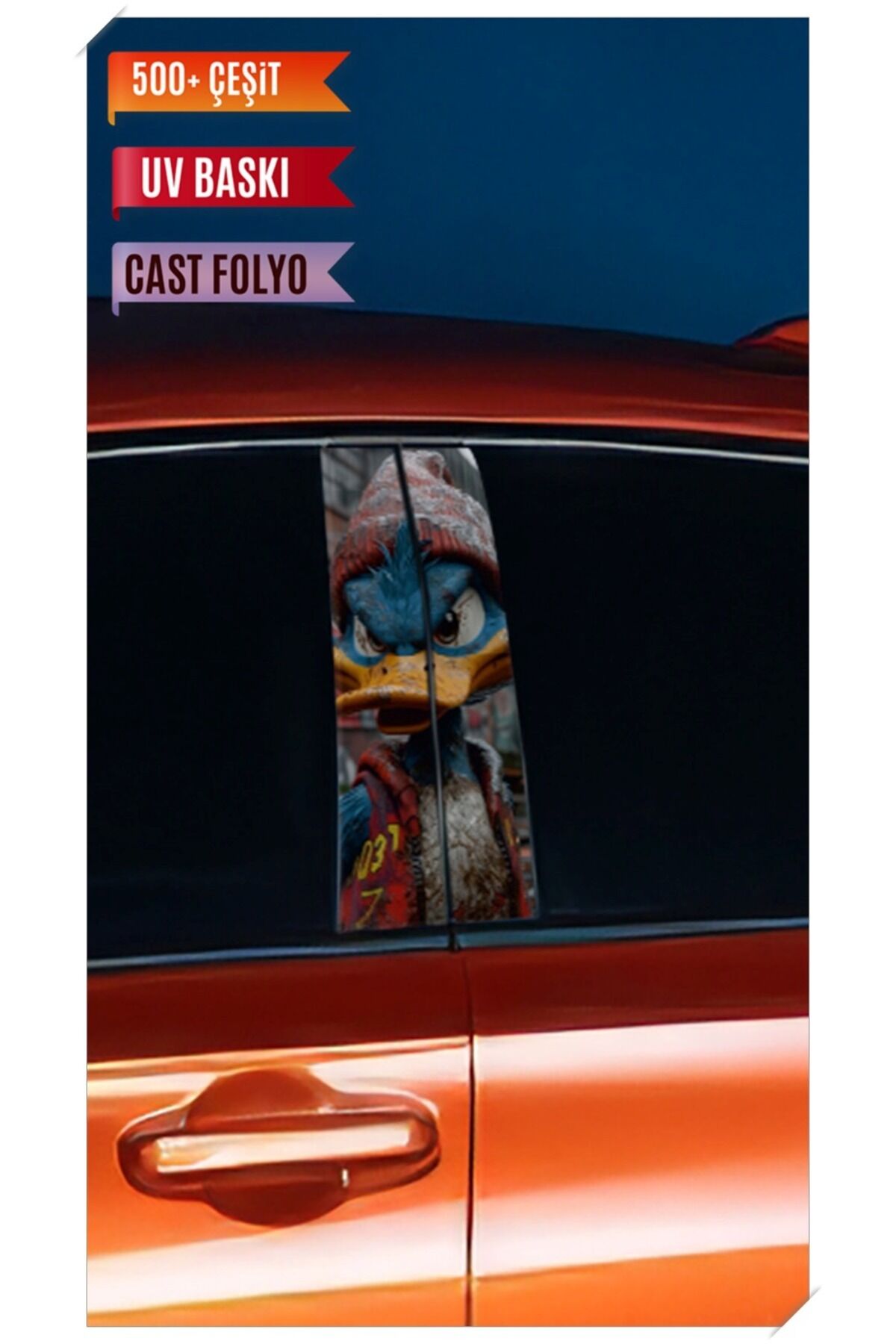 Araç Kapı Direk Kaplama Folyosu Ördek Desenli (Sağ Sol Takım) (2 Adet) - 22x50 Cm