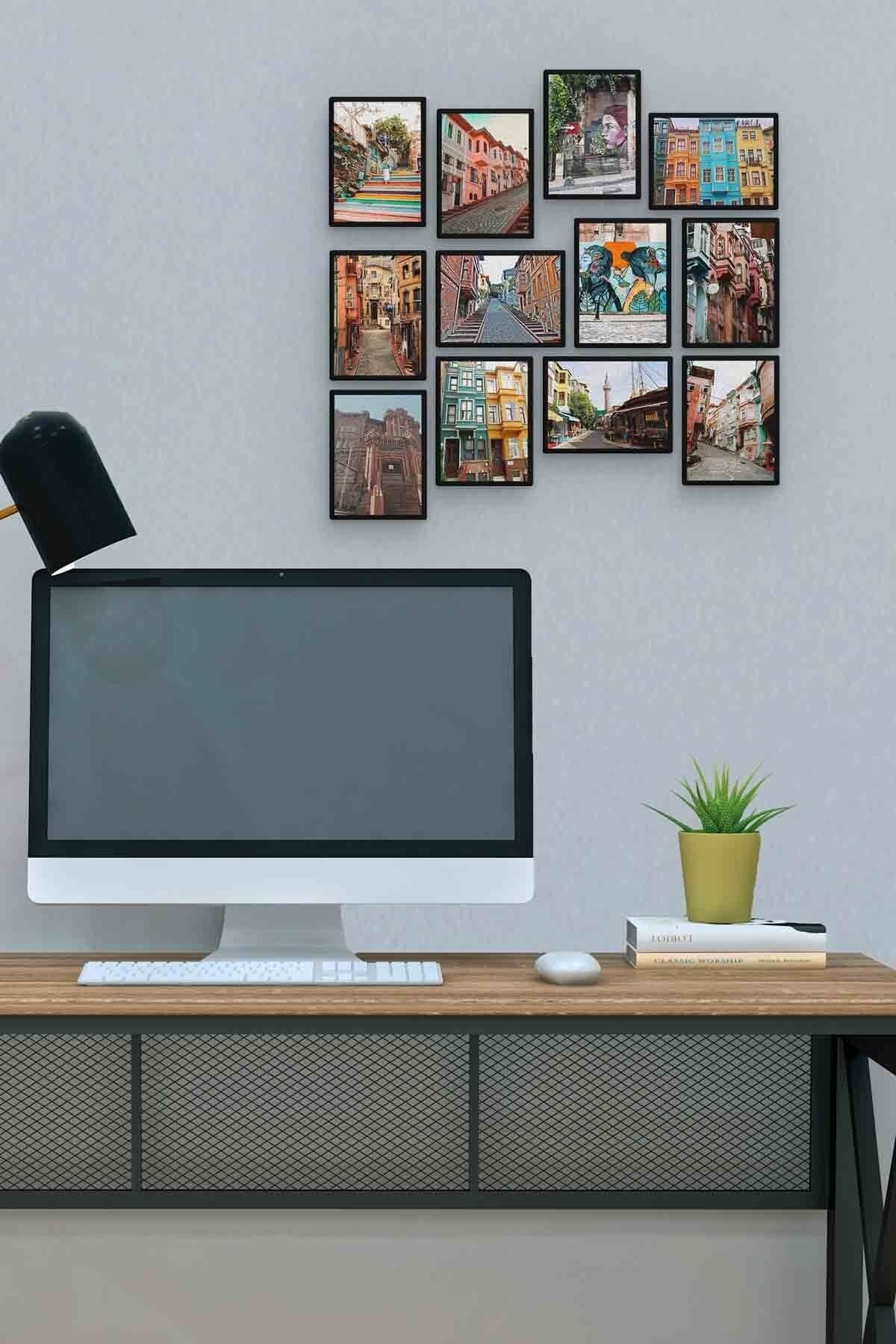 Balat Sokakları 12 Parça Mdf (ahşap) Tablo Ofis Boyu