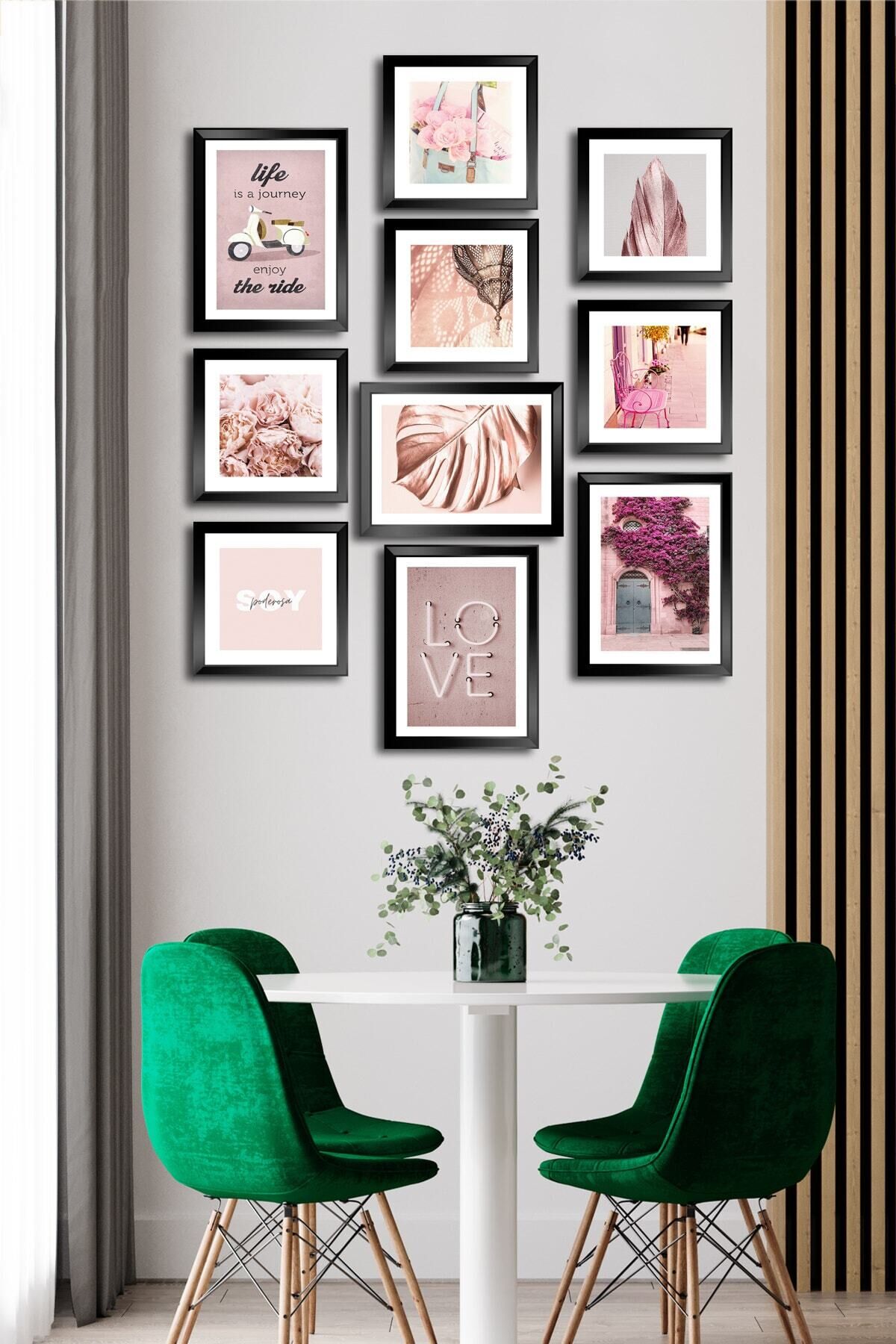 10 Parçalı Çerçeve Görünümlü Mdf Tablo Seti Flm137