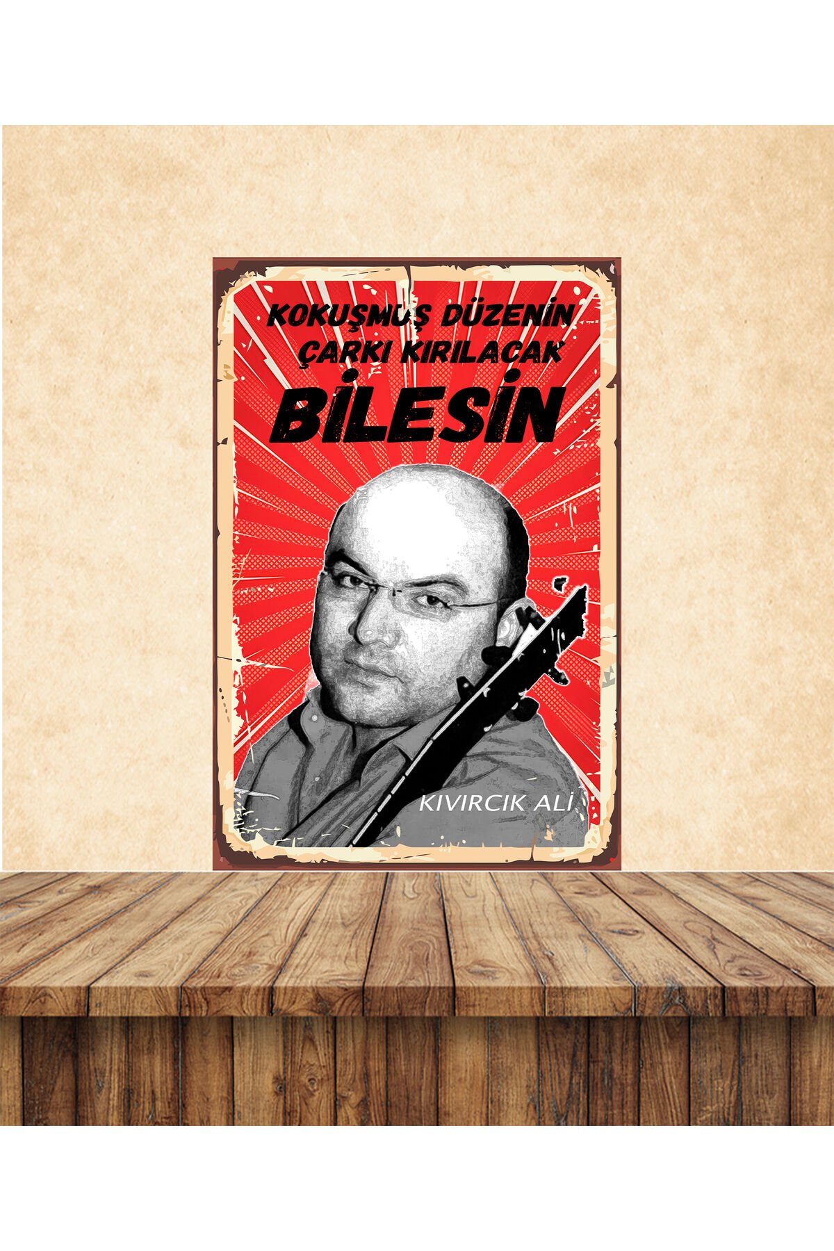 Kıvırcık Ali Bilesin Temalı 20 x 30 CM MDF Tablo