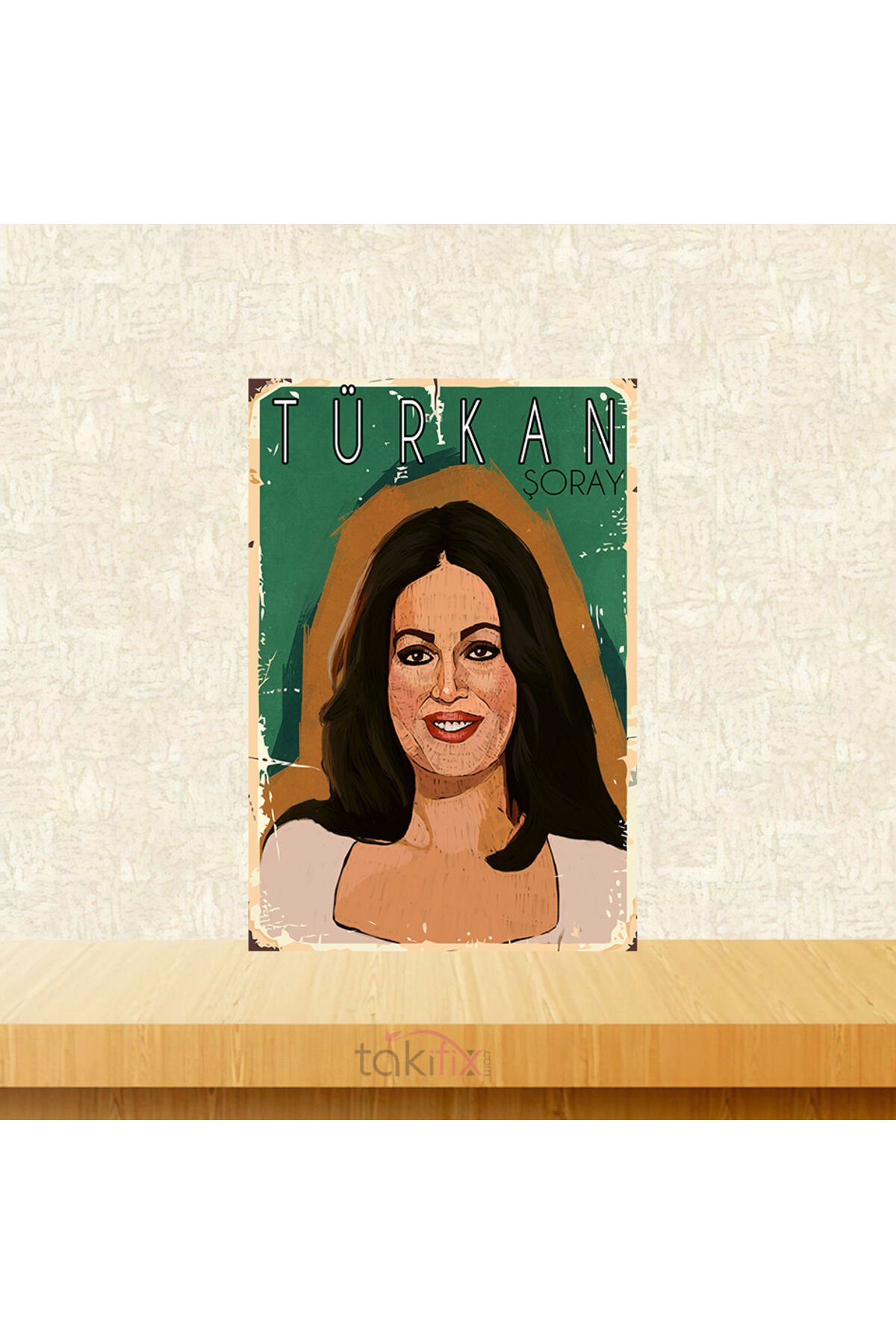 Türkan Şoray 20x30 Cm Retro Ahşap Tablo