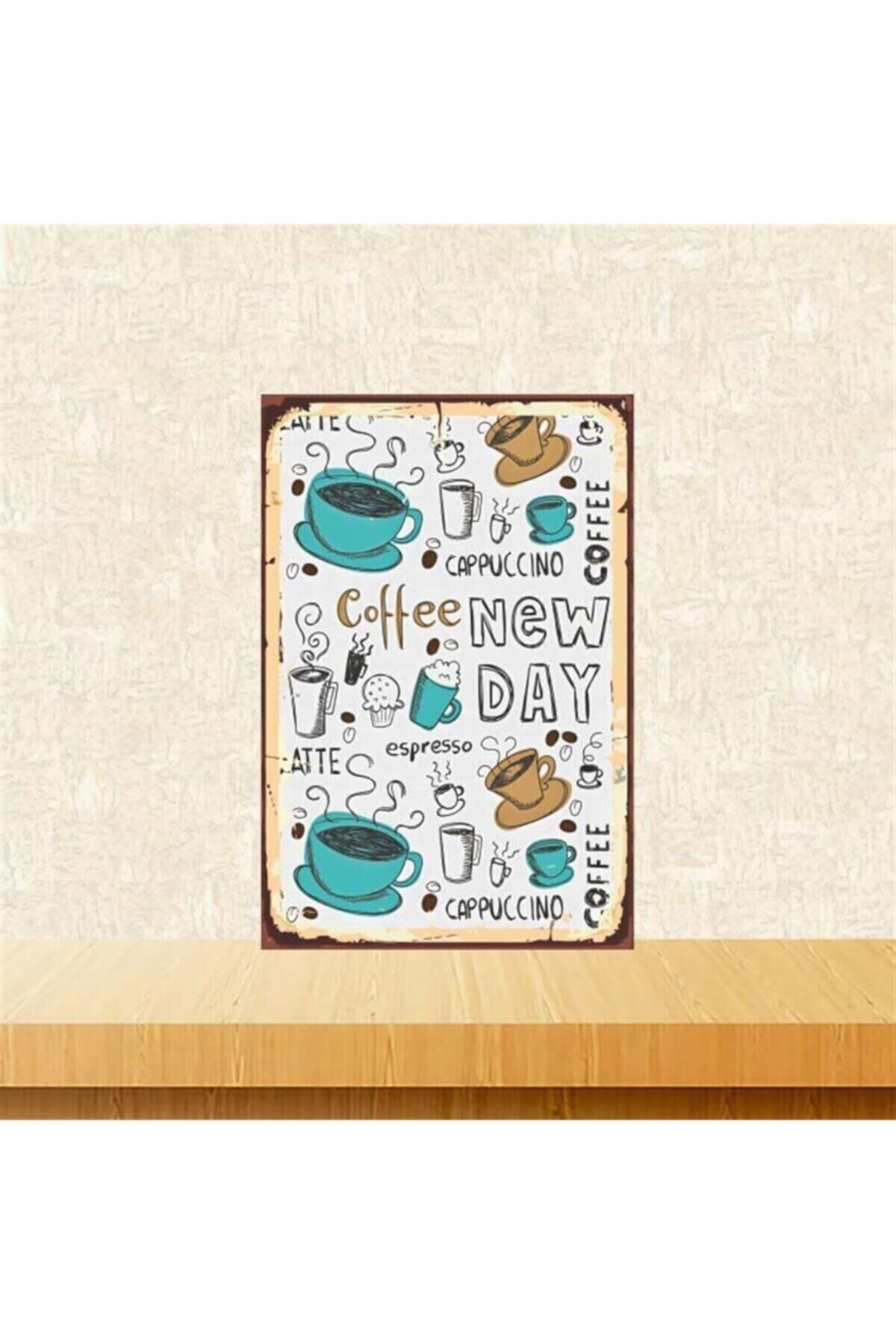 Coffee 20-30 Cm Retro Ahşap Poster Tkfx3675