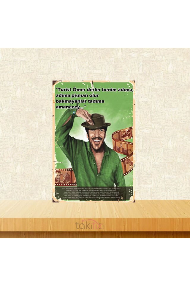 Turist Ömer Derler Benim Adıma 20x30 Cm Retro Ahşap Tablo