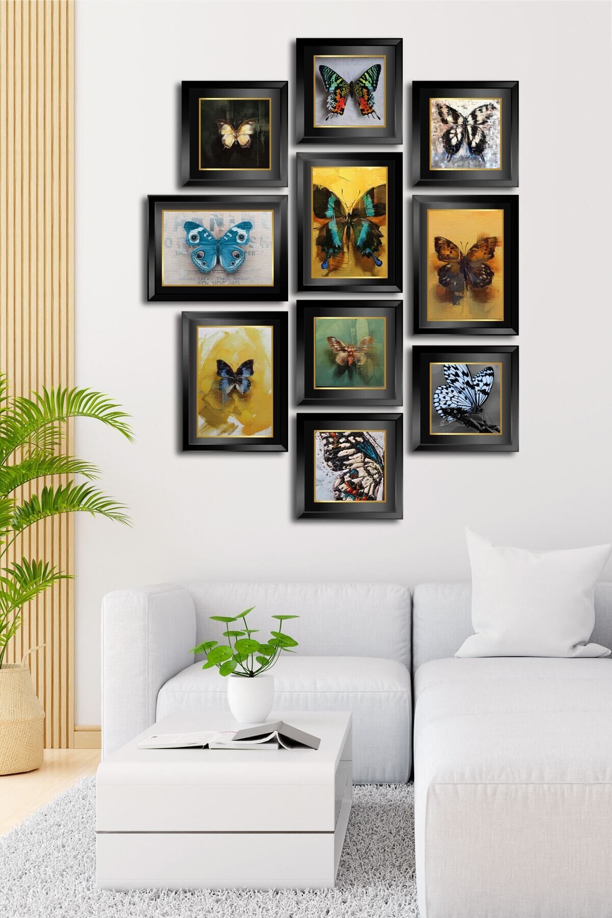 10 Parçalı Çerçeve Görünümlü Mdf Tablo Seti Flm074