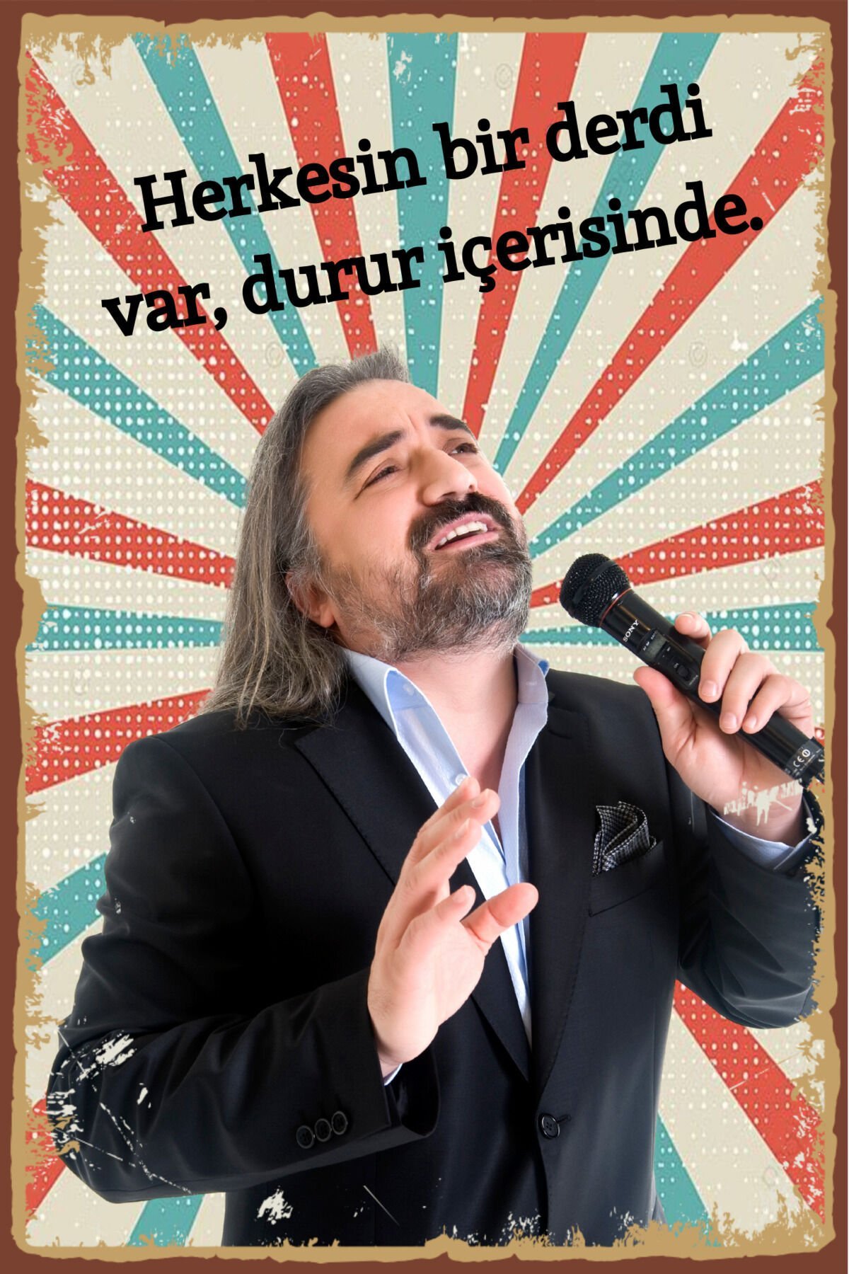 Volkan konak retro ahşap poster