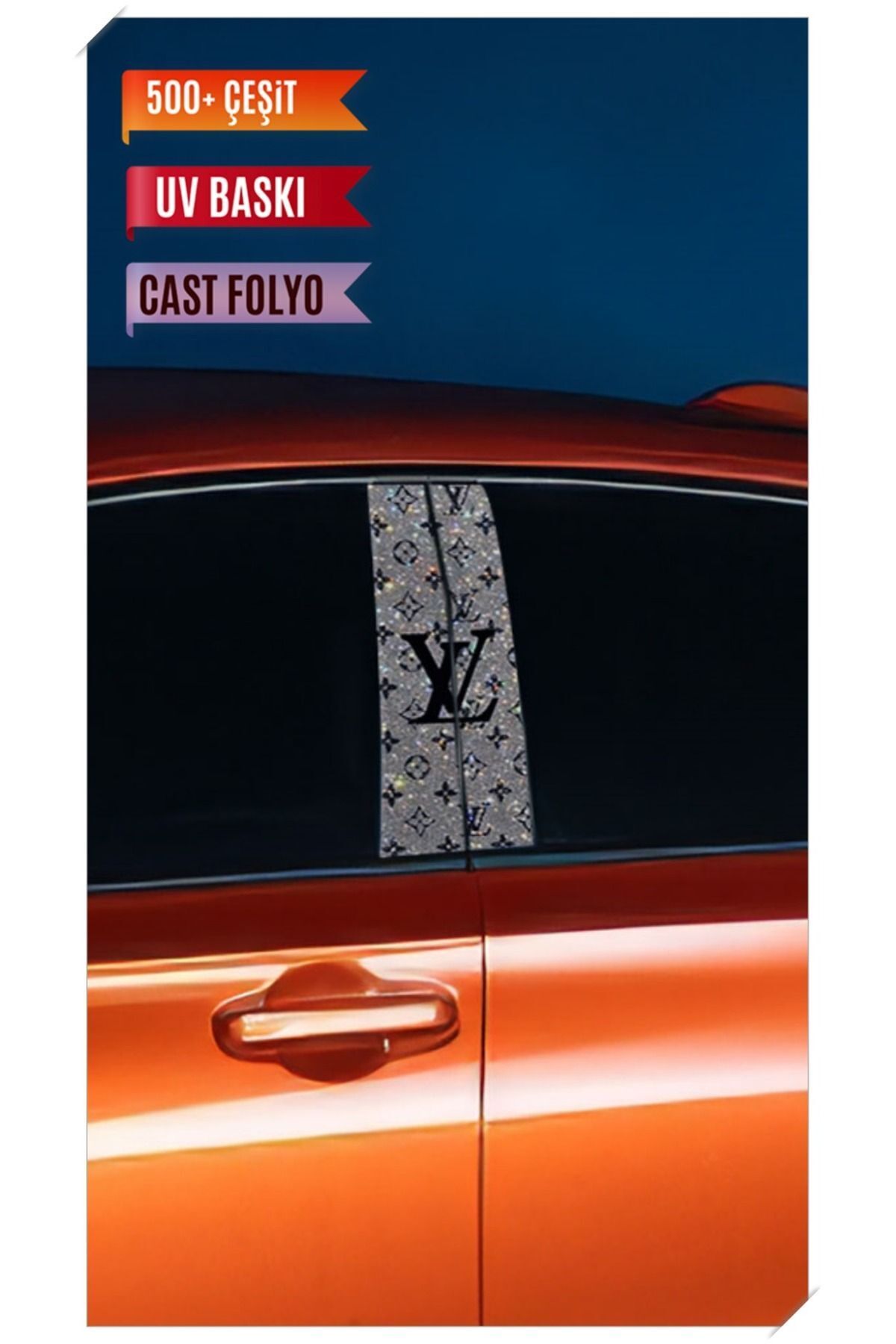 Araç Kapı Direk Kaplama Folyosu VL Desenli (Sağ Sol Takım) (2 Adet) - 22x50 Cm