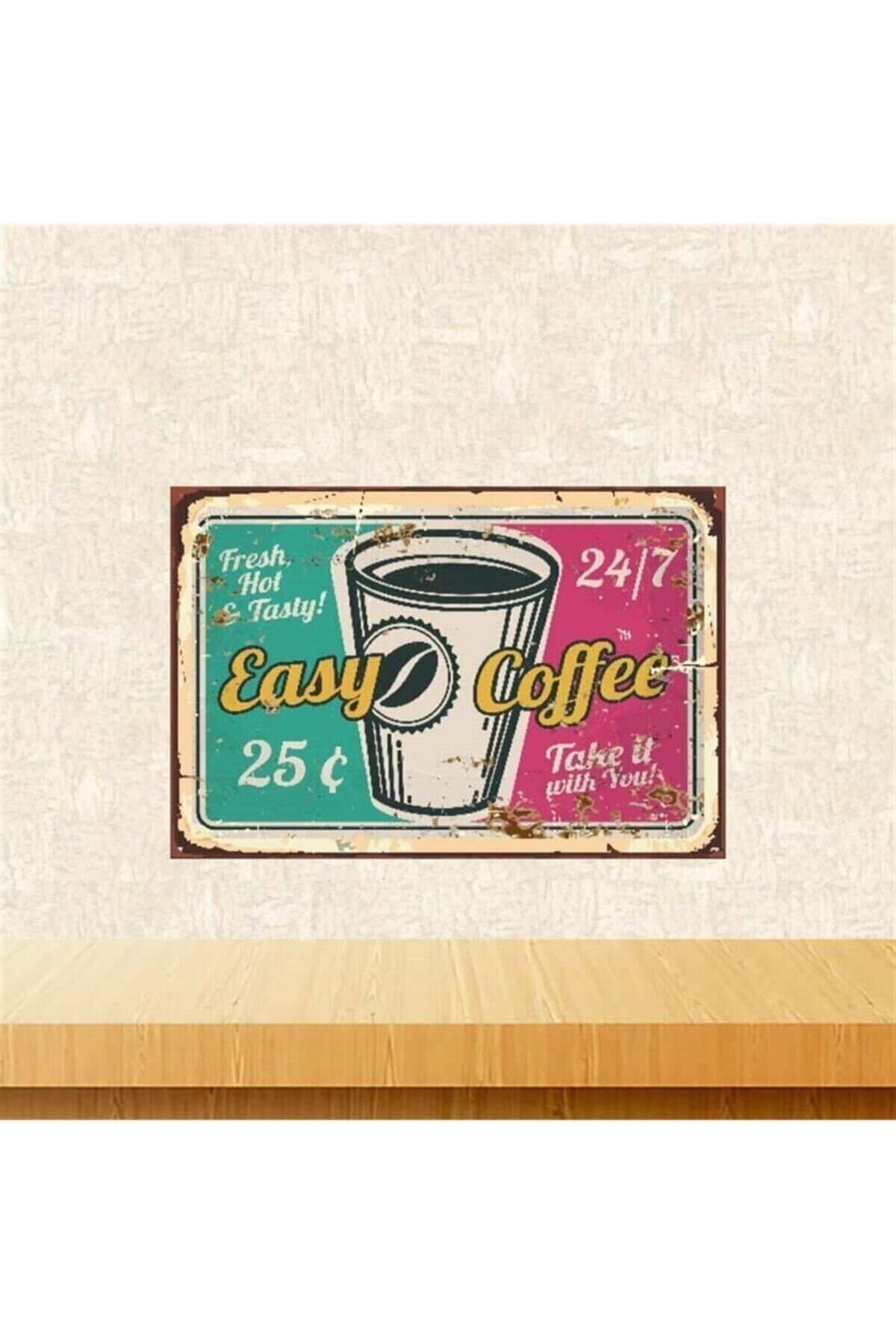 Coffee Retro Ahşap Poster 20x30 Cm Tkfx3990