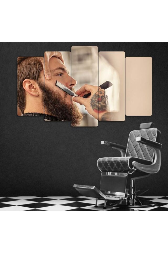 Ustura ve Stil Sanatı - 5 Parçalı Berber Tablo