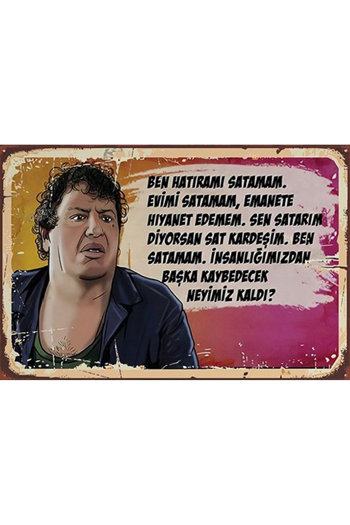 Üzeyir Abi Retro Ahşap Poster