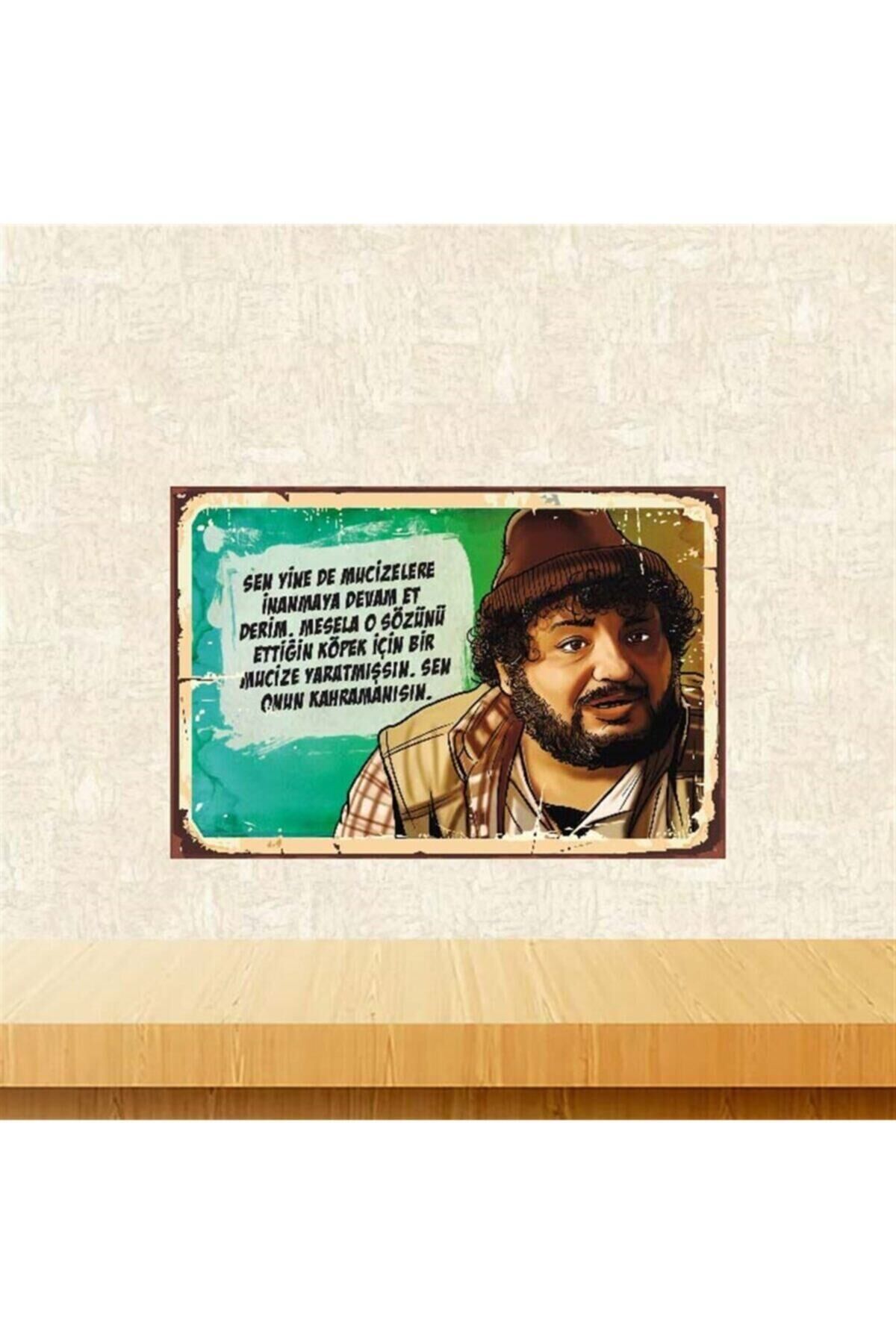 Mucizelere Inanmaya Devam Et Erdal Tosun 20-30 cm Retro Ahşap Poster