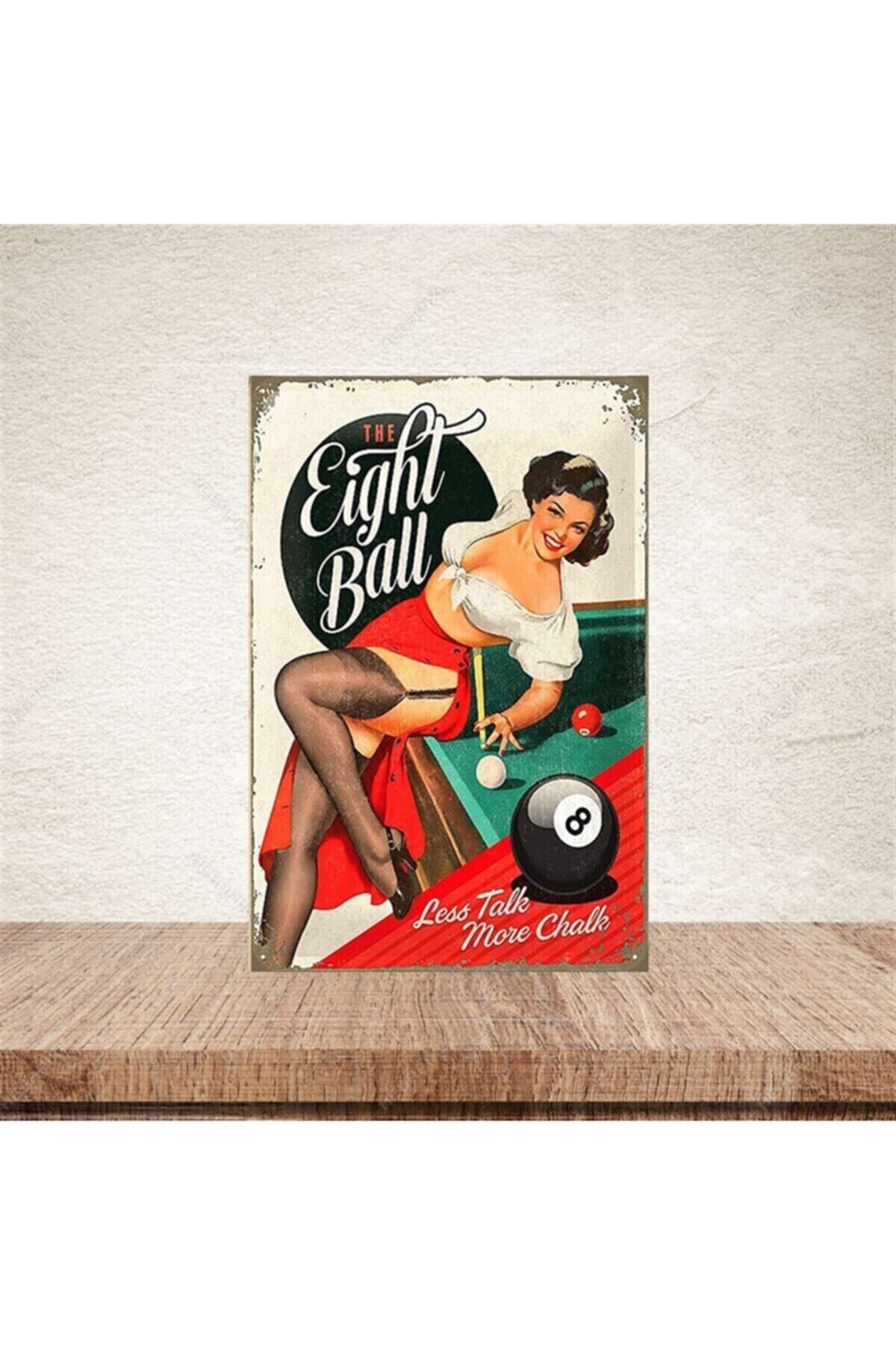Eight Ball 20-30 Cm Retro Ahşap Poster