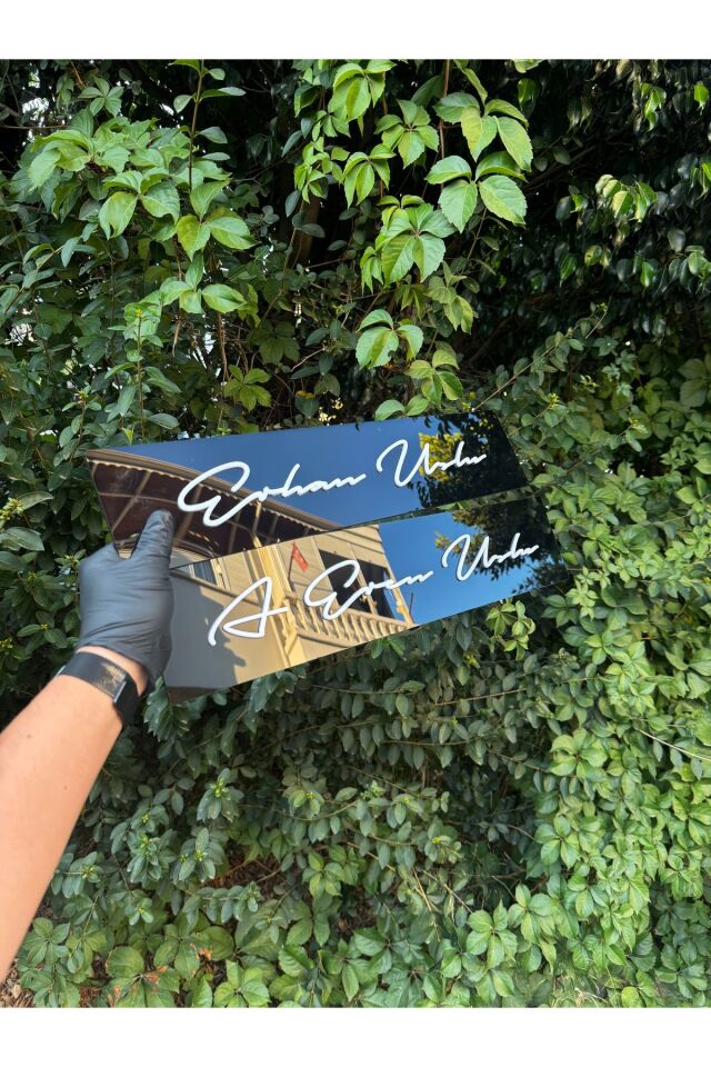 İsme Özel Dekor Pleksi Plaka Piona Black Gold - Silver İmza Model