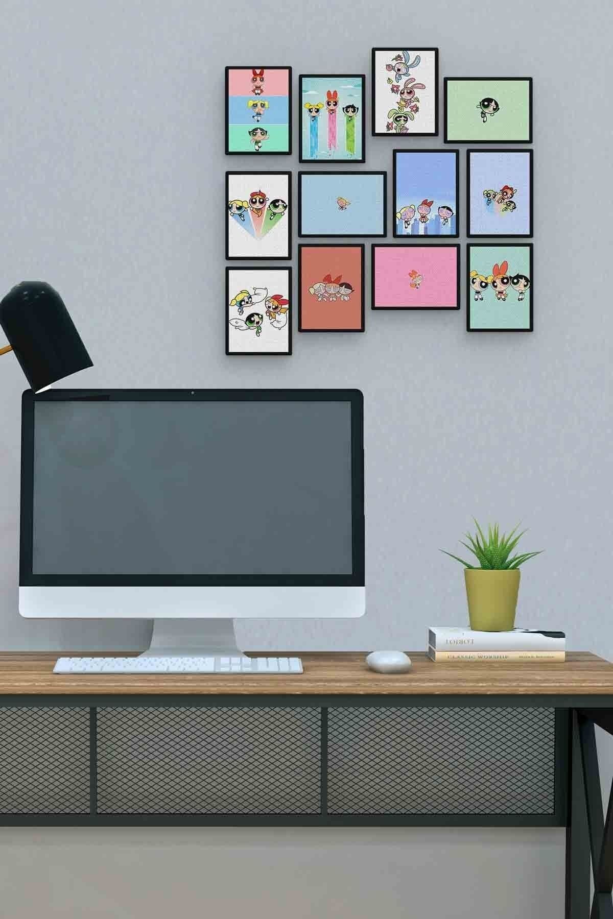 Powerpuff Girls 12 Parça Mdf (ahşap) Tablo Ofis Boyu