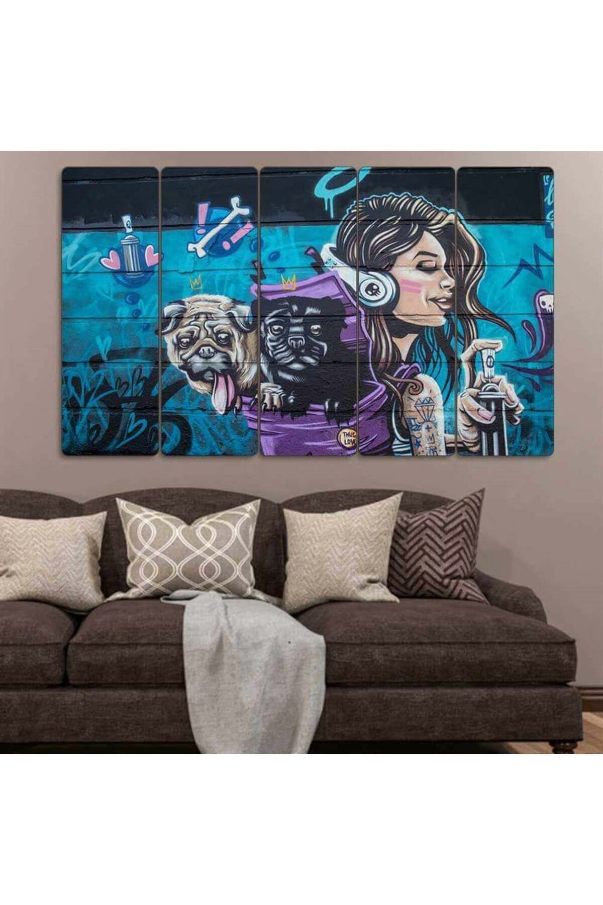 Graffiti ve Dostlar - 5 Parçalı Tablo