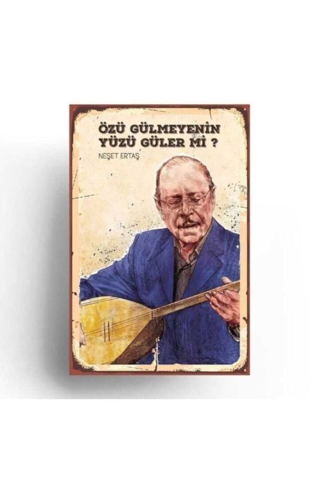 Neşet Ertaş Retro Ahşap Poster