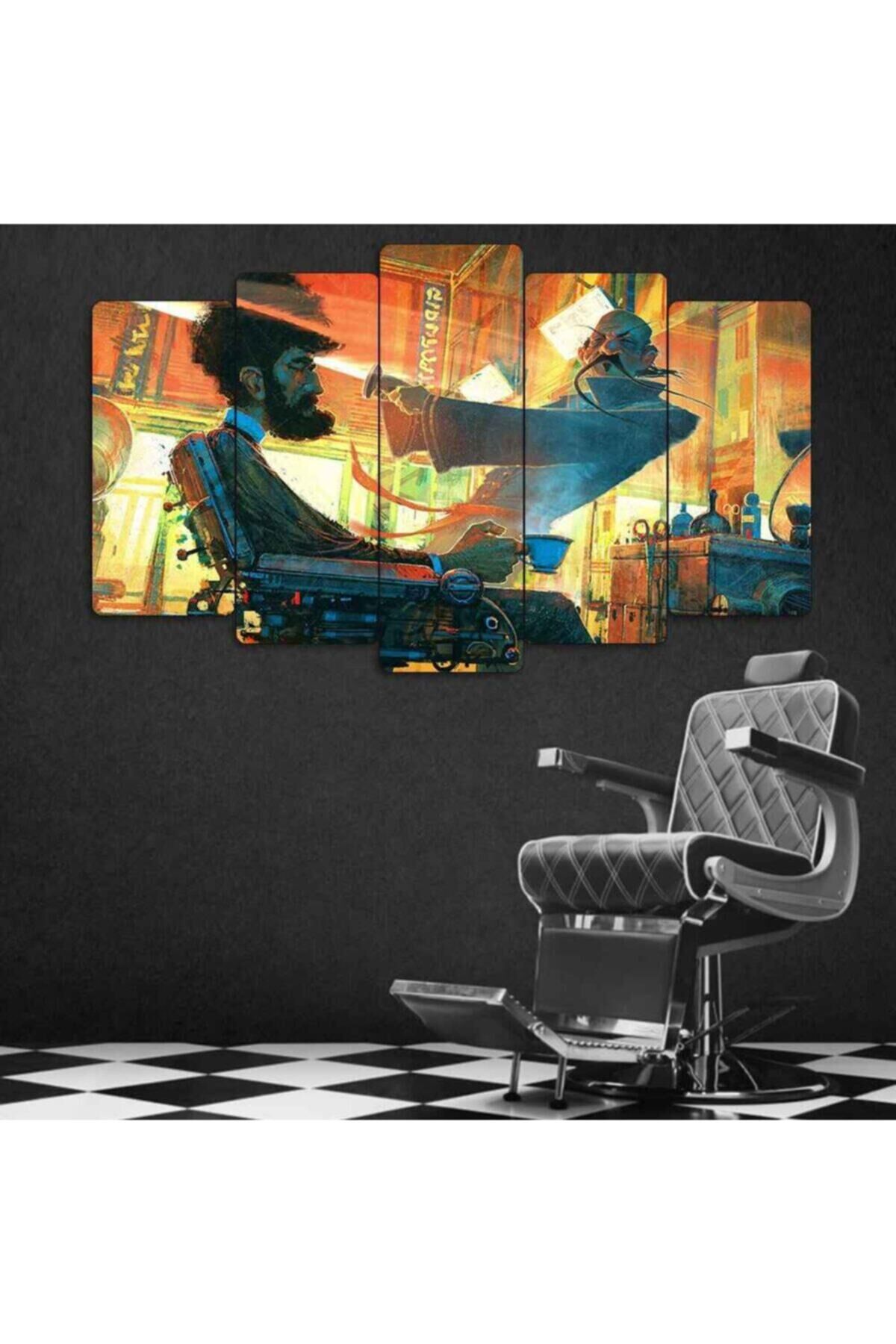 Barber Shop - 5 Parçalı Tablo