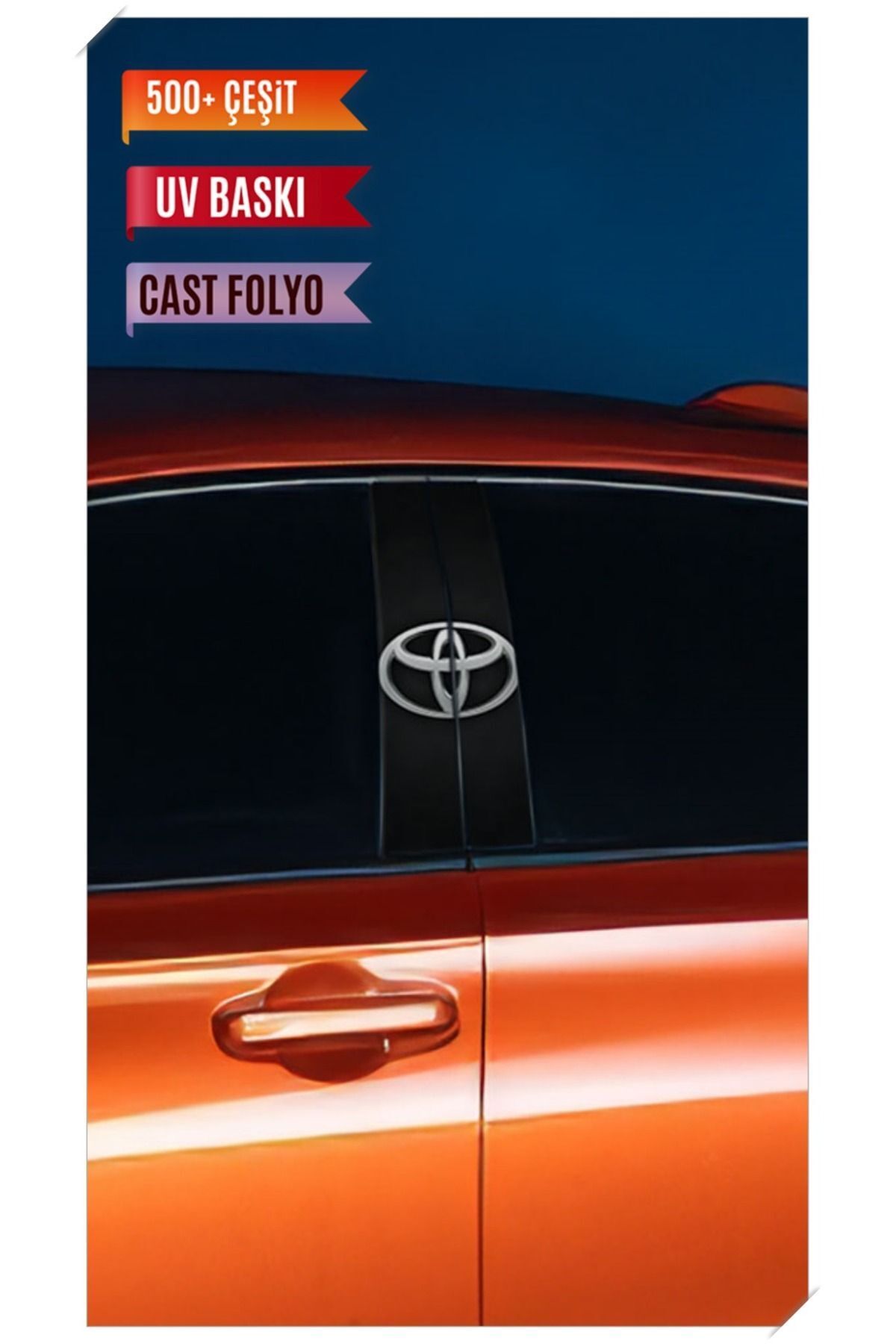 Araç Kapı Direk Kaplama Folyosu Toyota Desenli (Sağ Sol Takım) (2 Adet) - 22x50 Cm