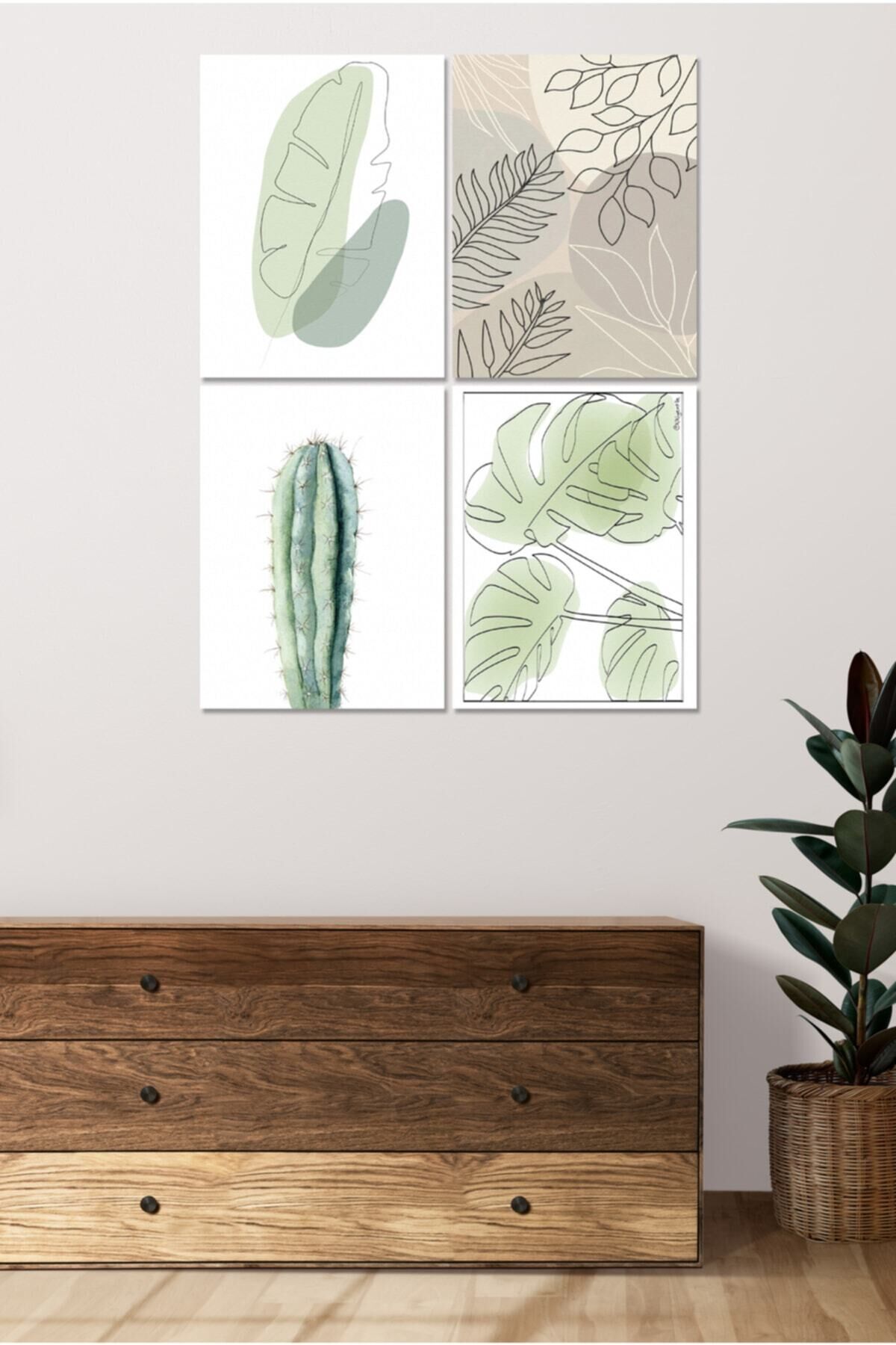 4 Parçalı Çerçeve Görünümlü Mdf Tablo Seti Dnu028