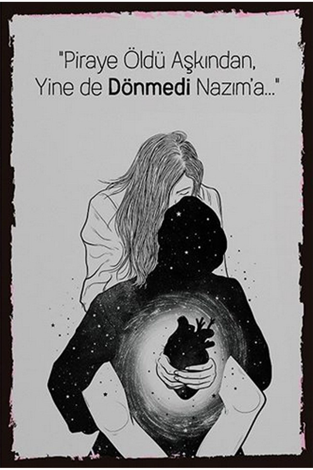 Piraye Ve Nazım Retro Ahşap Poster