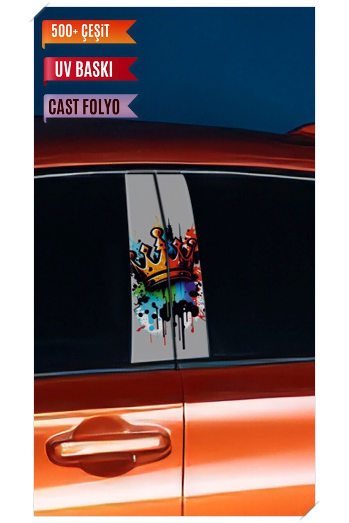 Araç Kapı Direk Kaplama Folyosu Desenli (Sağ Sol Takım) (2 Adet) - 22x50 Cm