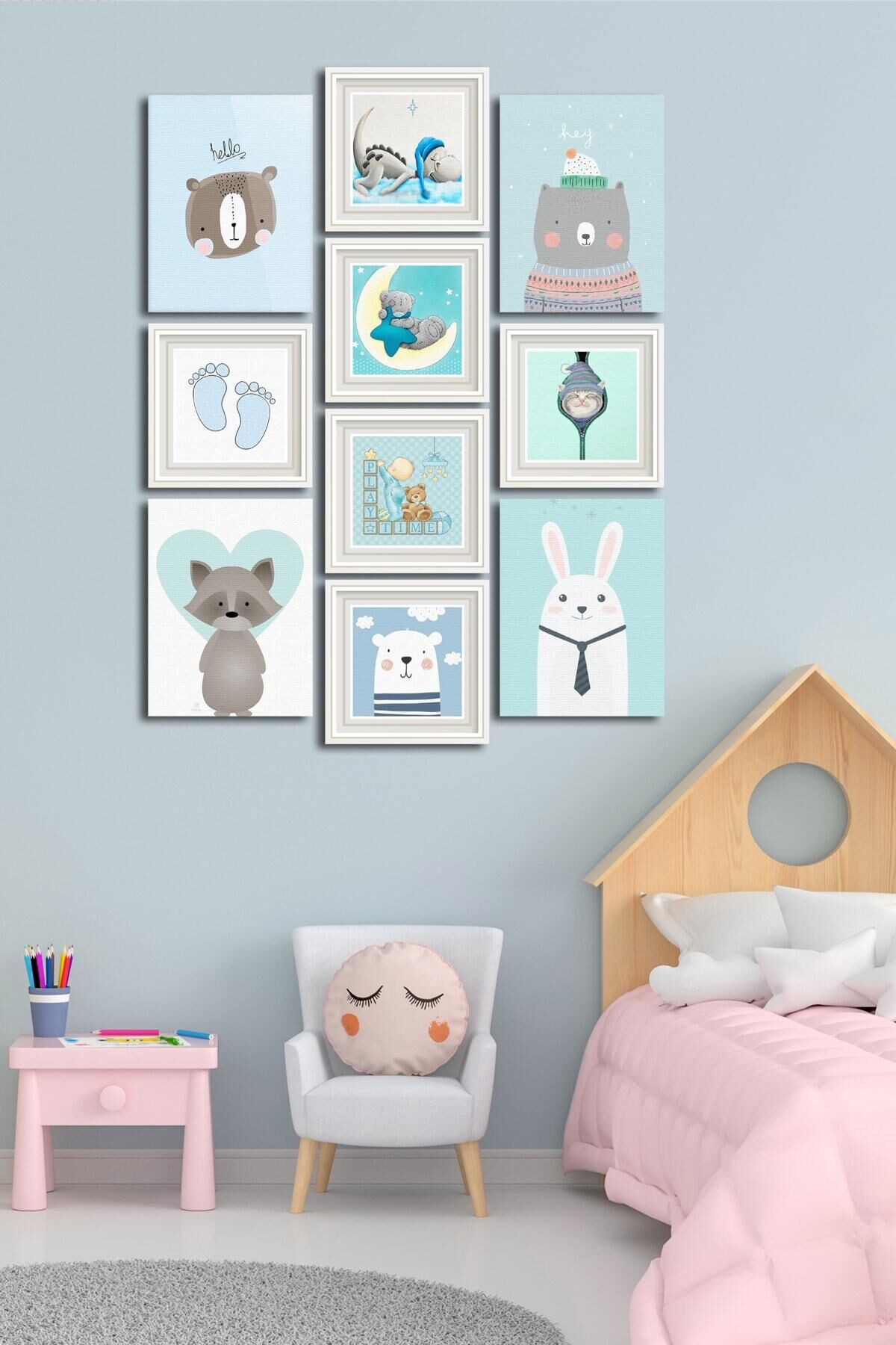 10 Parçalı Çerçeve Görünümlü Mdf Tablo Seti Flm019