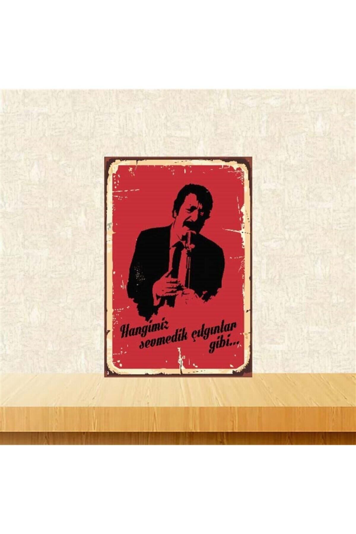 Müslüm Gürses Hangimiz Sevmedik 20-30 cm Retro Ahşap Poster