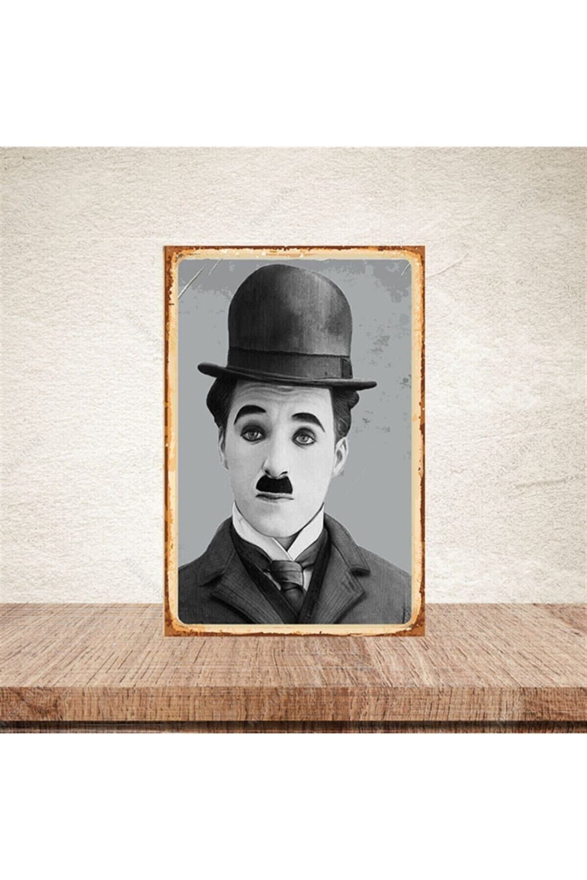 Charlie Chaplin 20-30 Cm Retro Ahşap Poster