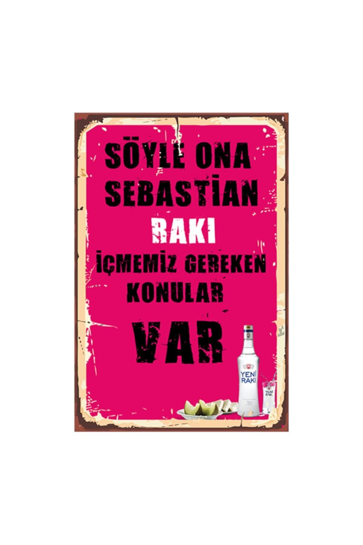 Rakı Içmemiz Gereken Konular Var Tasarımlı 20x30 Cm Ahşap Tablo
