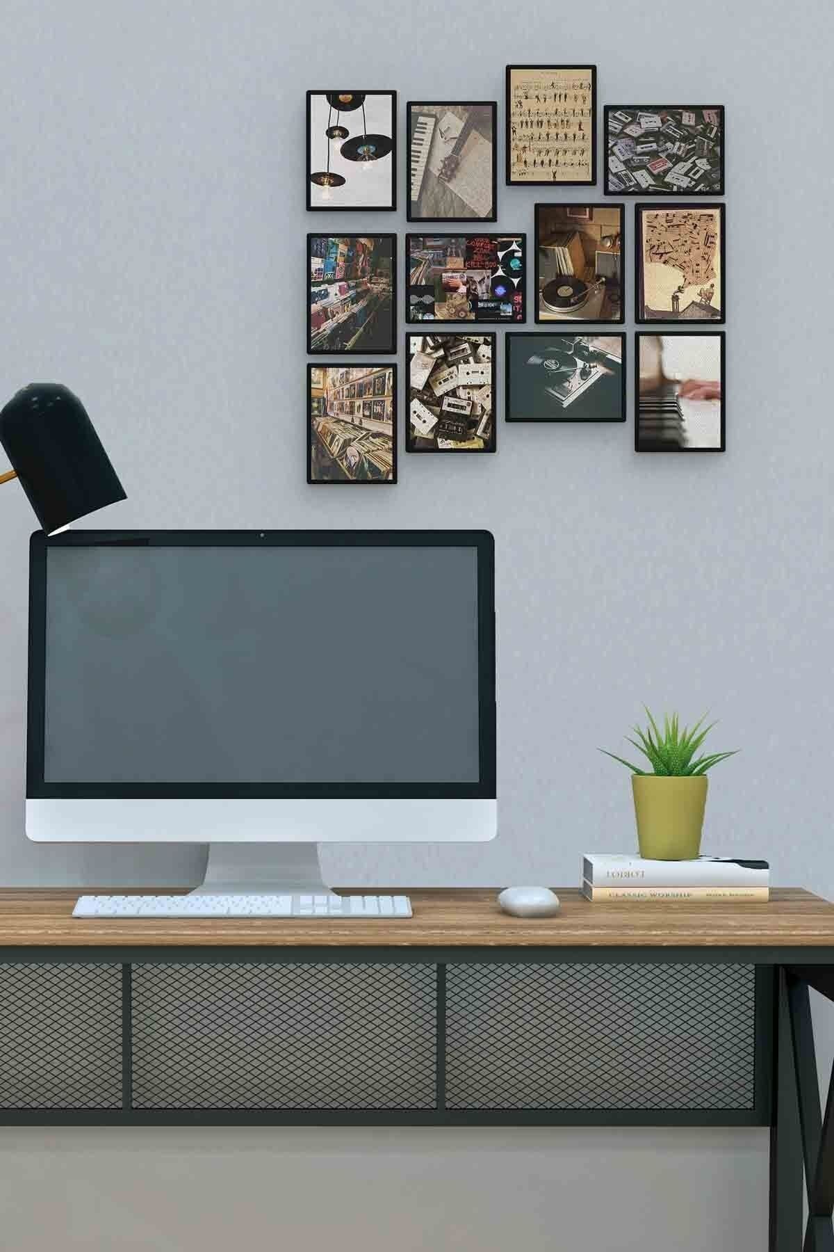 Music 12 Parça Mdf (ahşap) Tablo Ofis Boyu