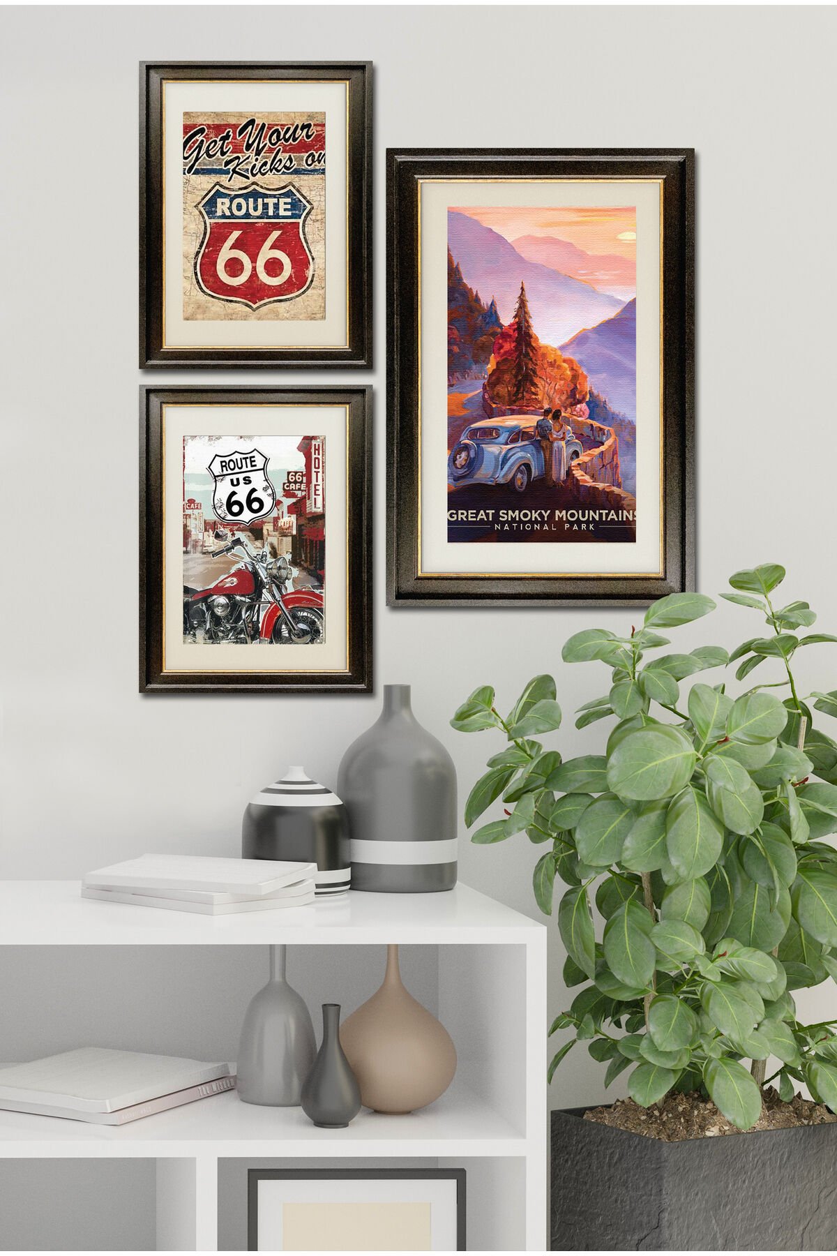 Parçalı Çerçeve Görünümlü Mdf Tablo Seti DNS