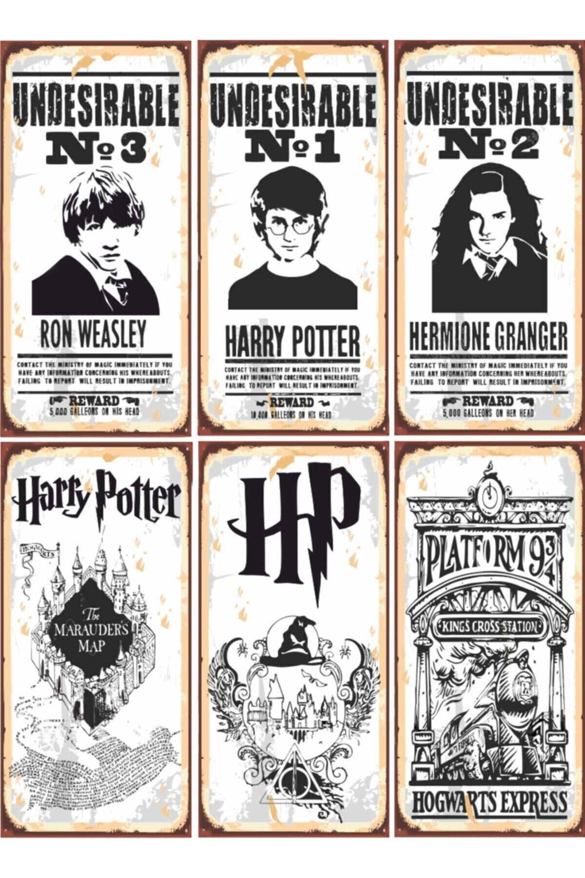 Harry Potter Undesirable 6lı Mini Retro Ahşap Poster Seti