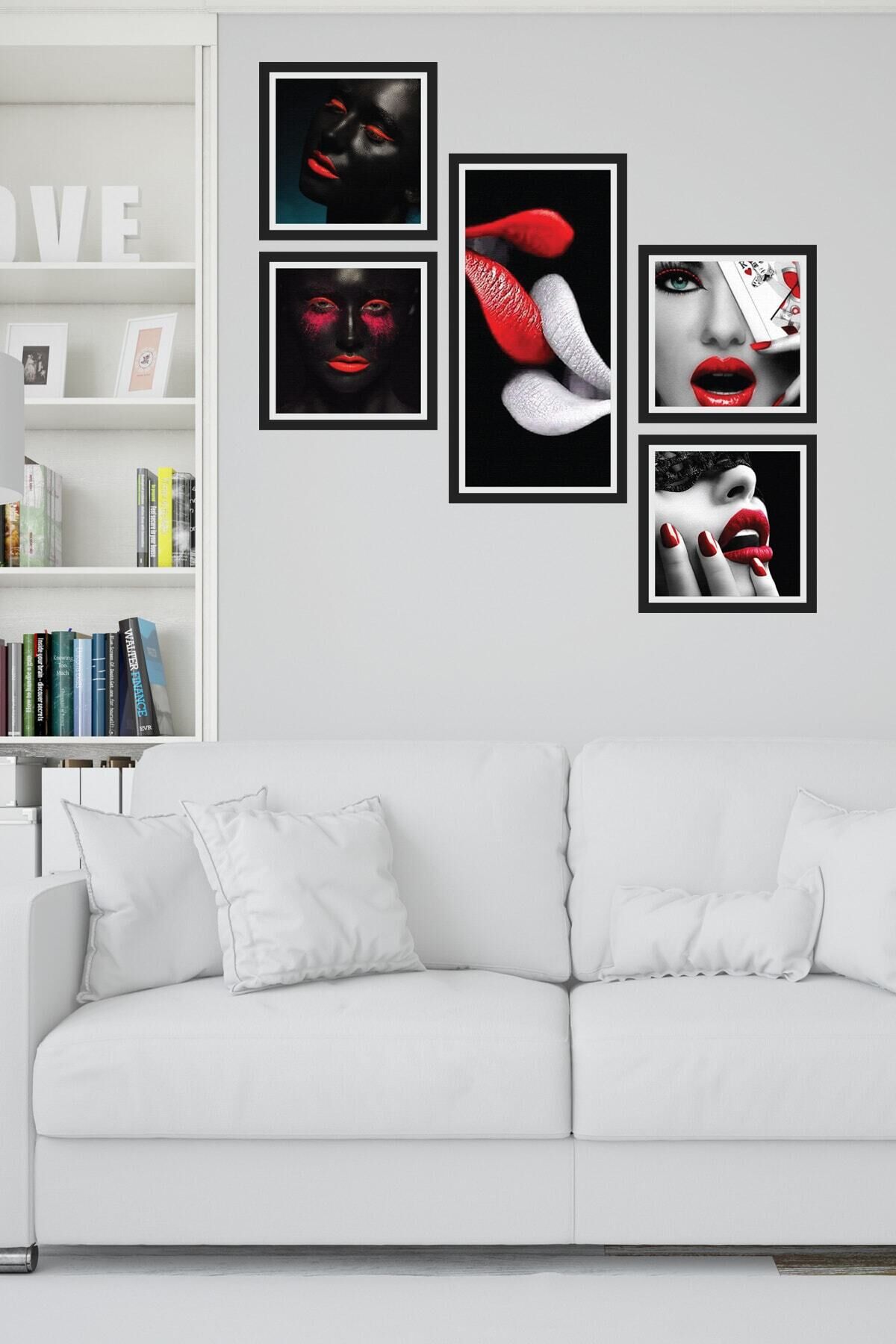 Collage Style 5 Parçalı Mdf Tablo Atf273