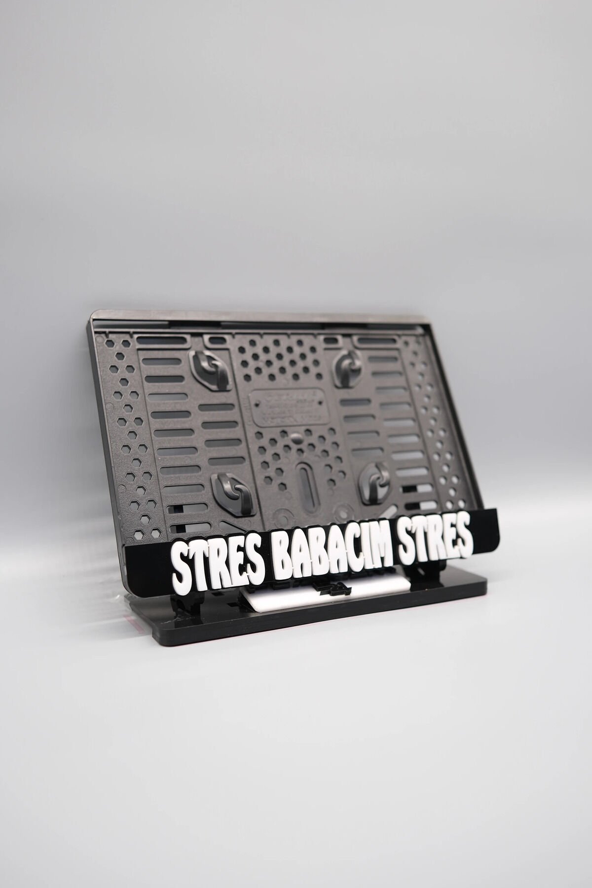 STRES BABACIM STRES 3D KABARTMALI SİYAH PLEKSİ MOTOR PLAKALIĞI