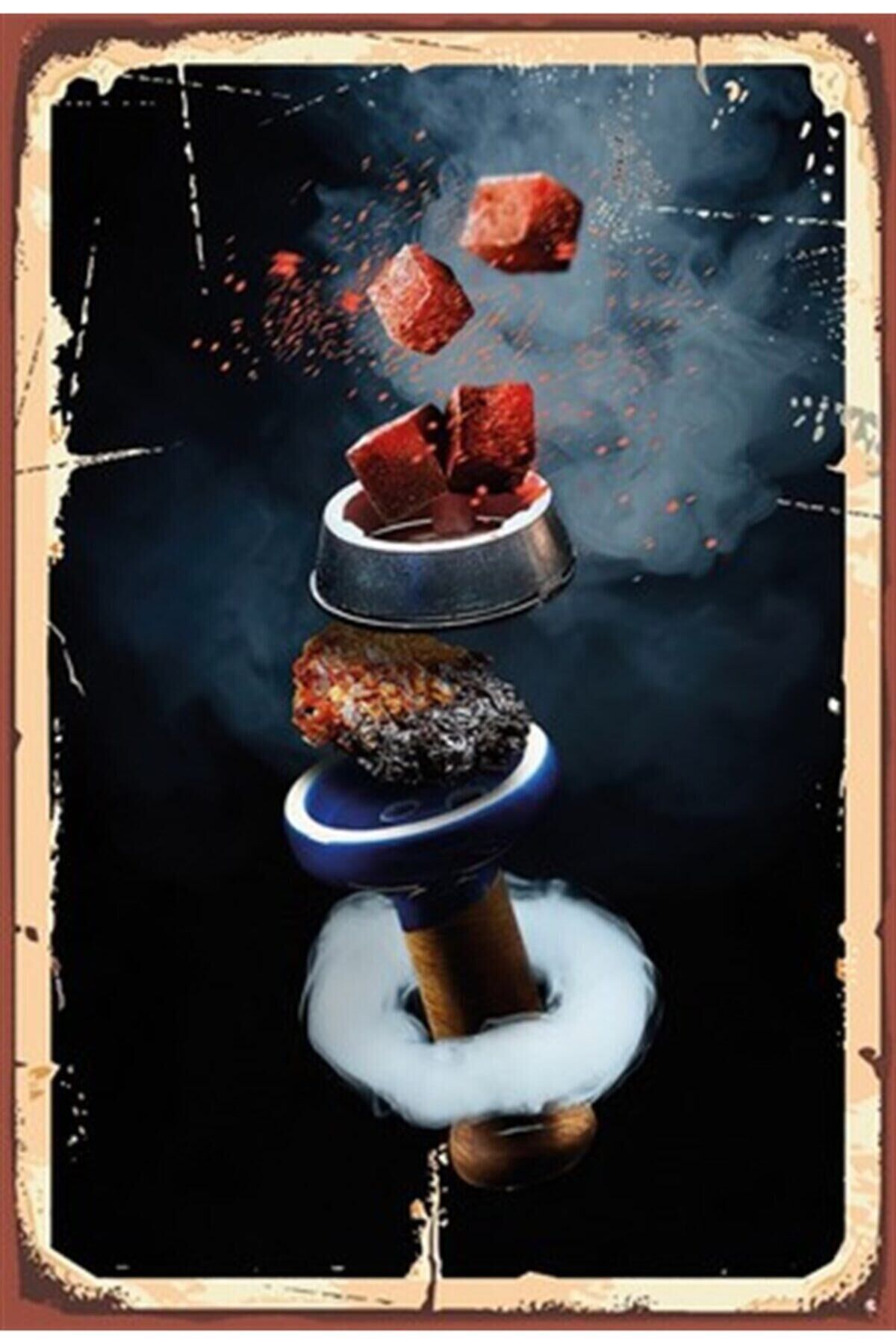 Nargile Ahşap Retro Poster