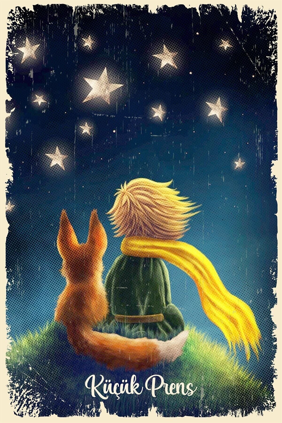 Küçük Prens Ahşap Retro Poster002