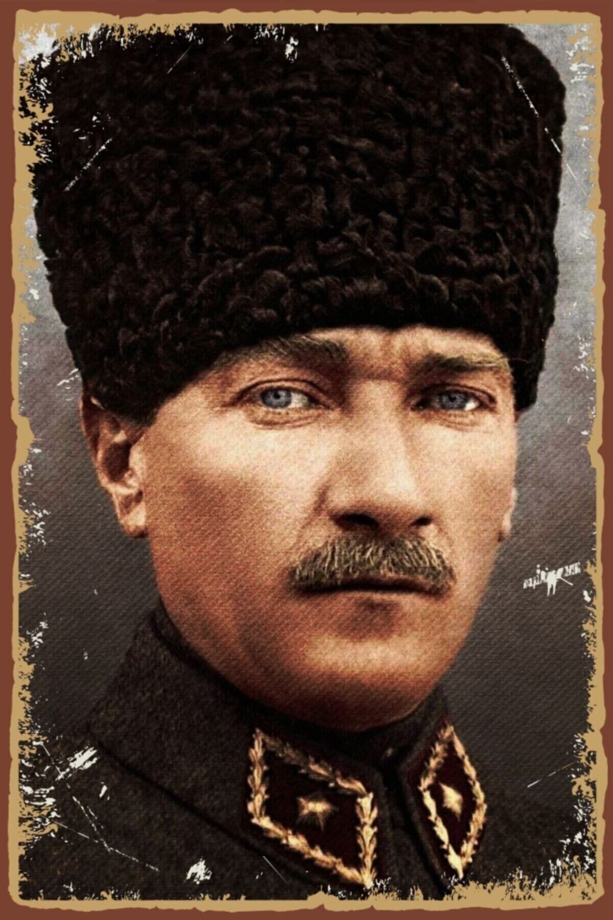 Atatürk Retro Ahşap Poster