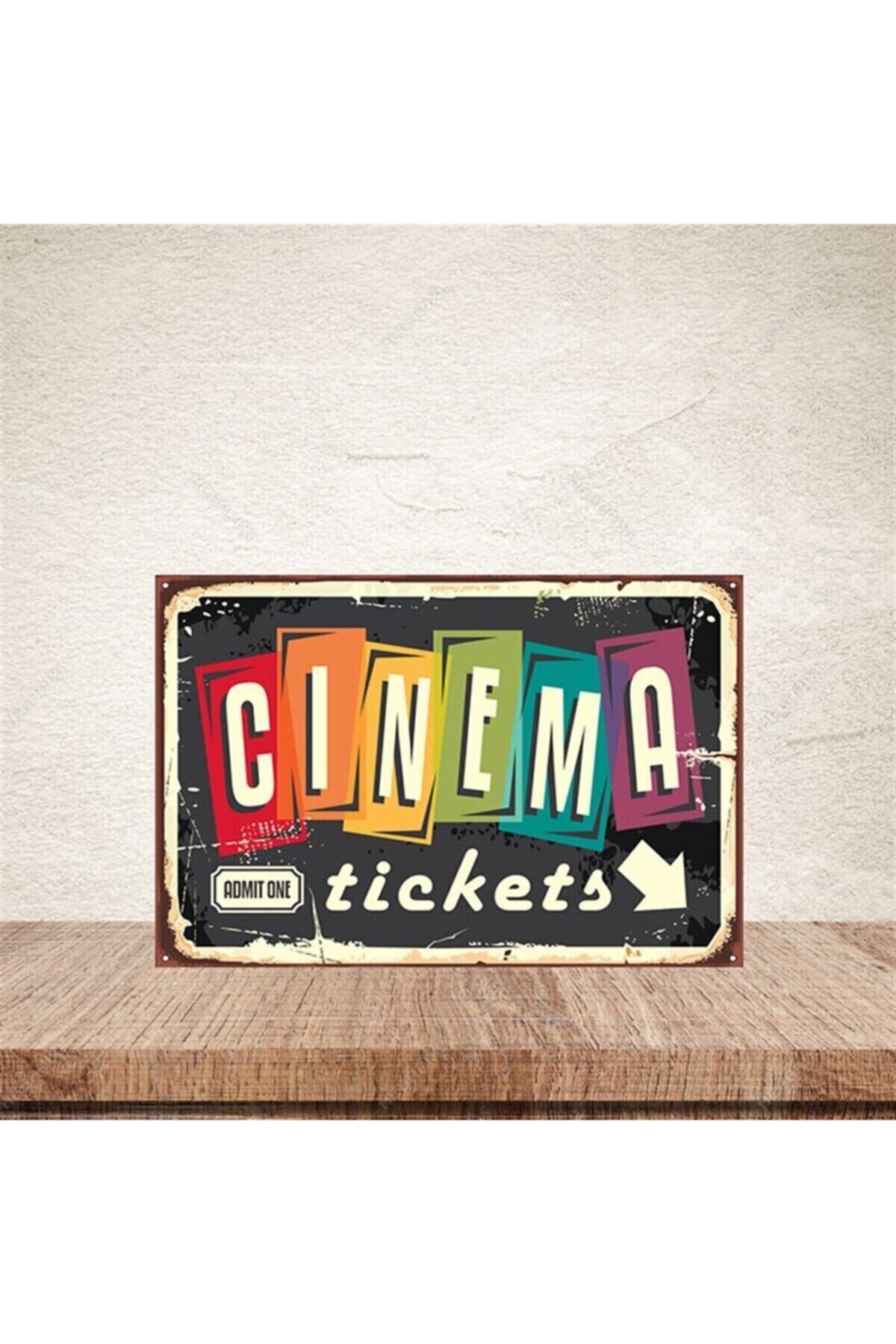 Cinema Tickets 20-30 cm Retro Ahşap Poster