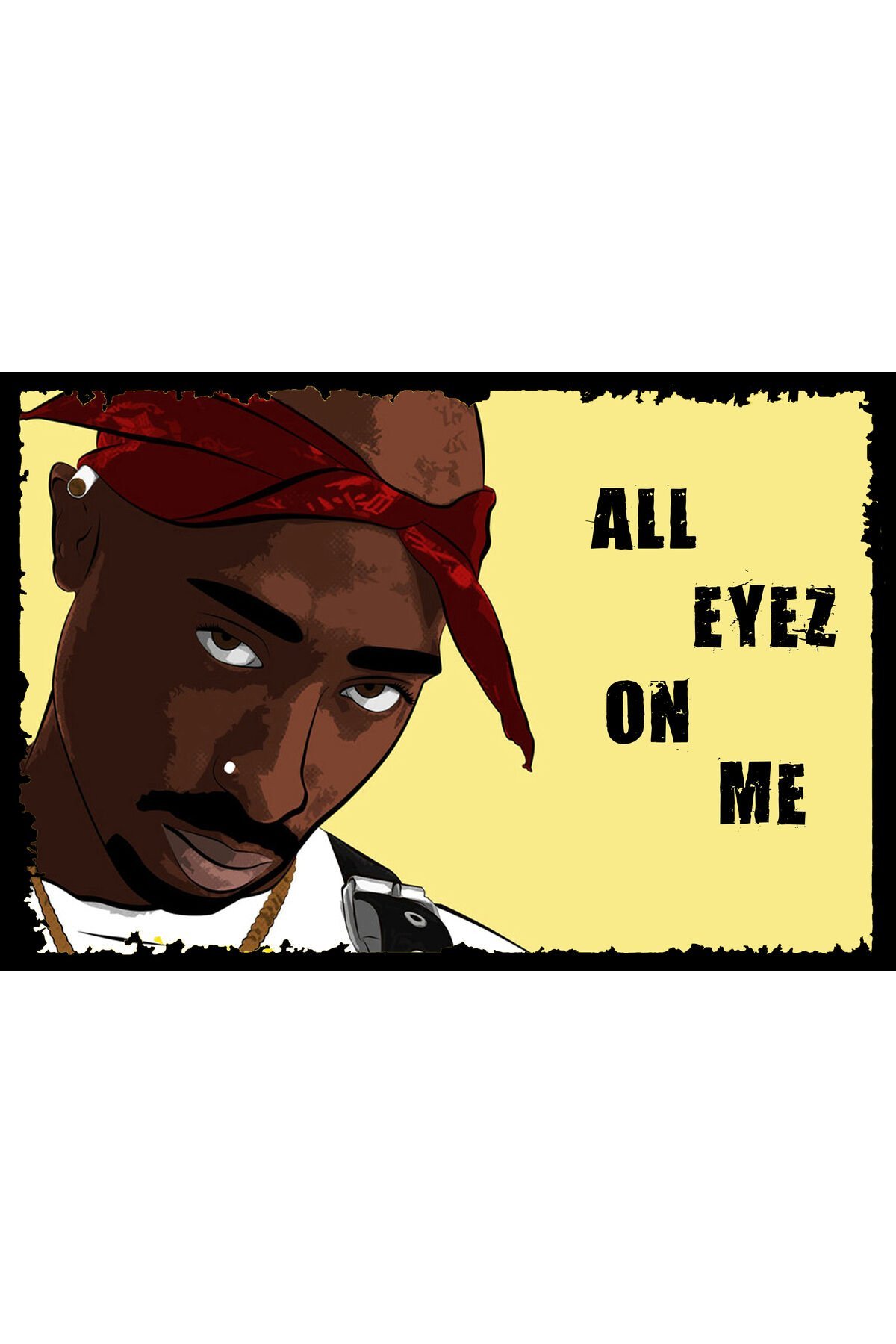 Tupac Temalı Retro Ahşap Poster