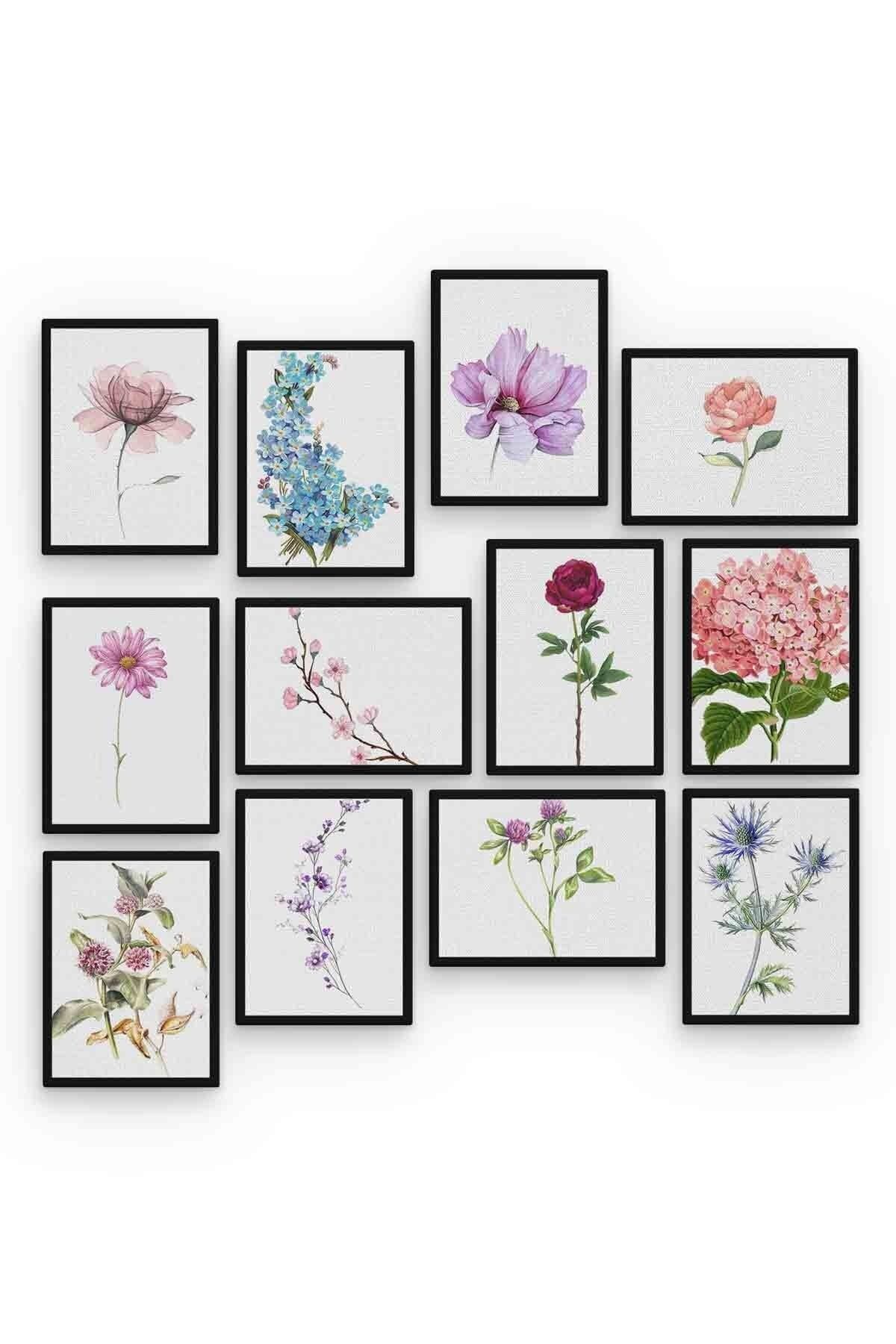 Çiçek 12 Parça Mdf (ahşap) Tablo Ofis Boyu