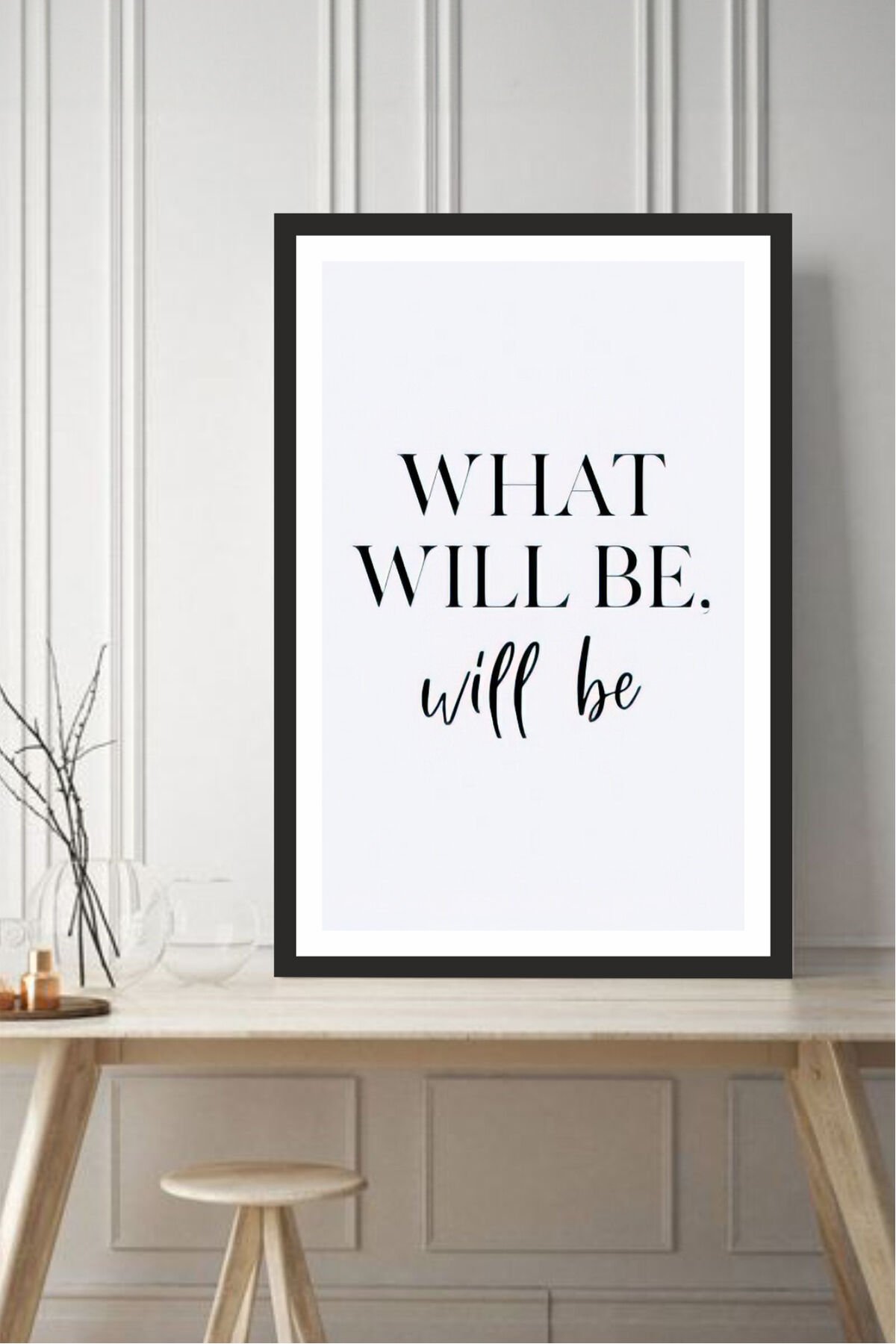 motto yazılı çerçeve görünümlü mdf tablo