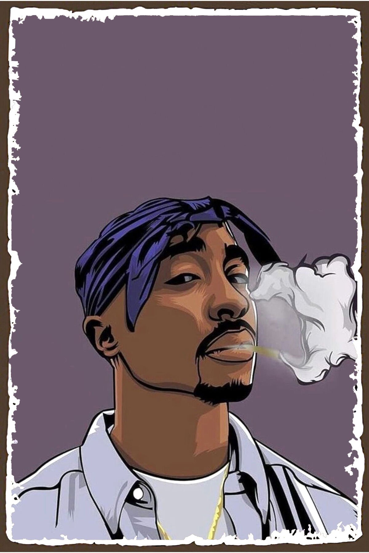 Tupac Temalı Retro Ahşap Poster