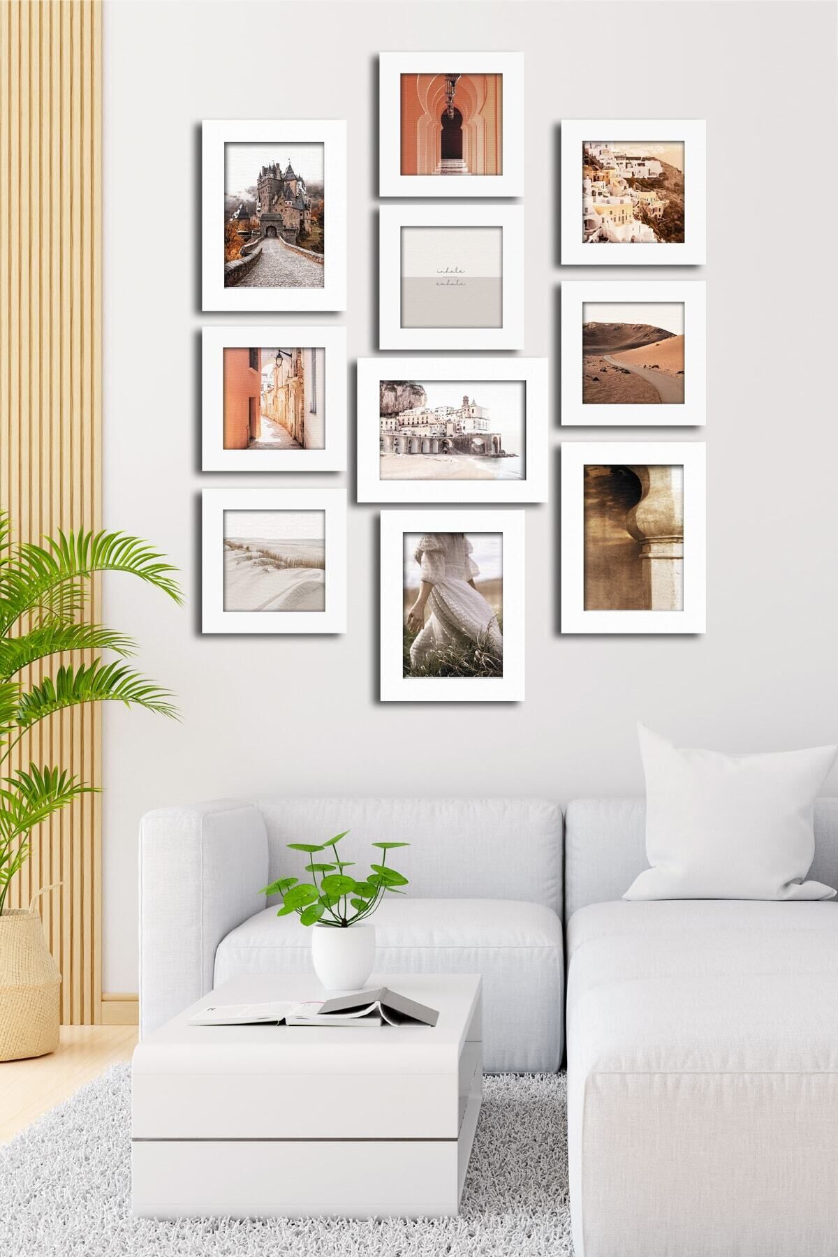 Kadran 10 Parçalı Çerçeve Görünümlü Mdf Tablo Seti Flm114